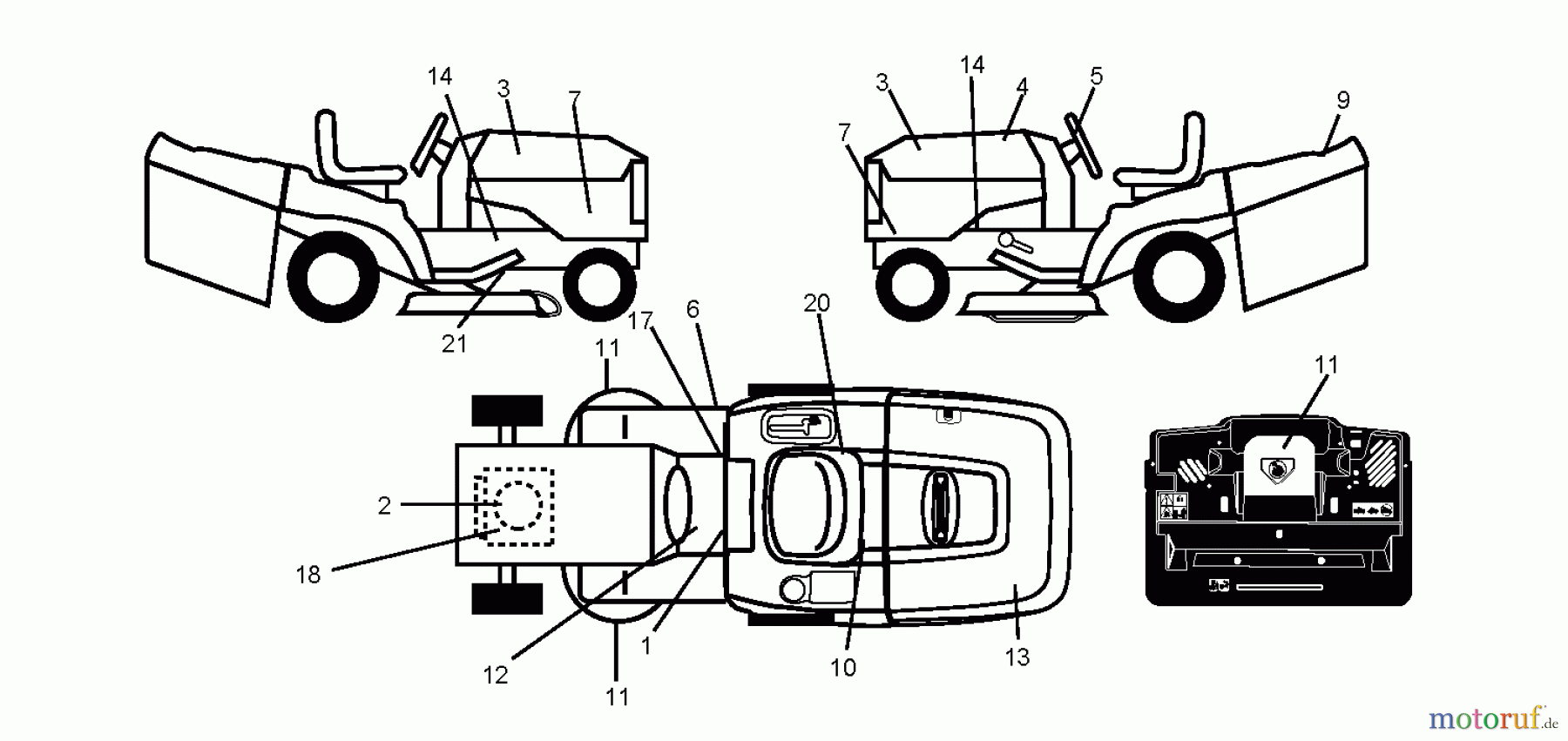  Jonsered Rasen  und Garten Traktoren LT2216 CMA2 (96061024500) - Jonsered Lawn & Garden Tractor (2009-01) DECALS