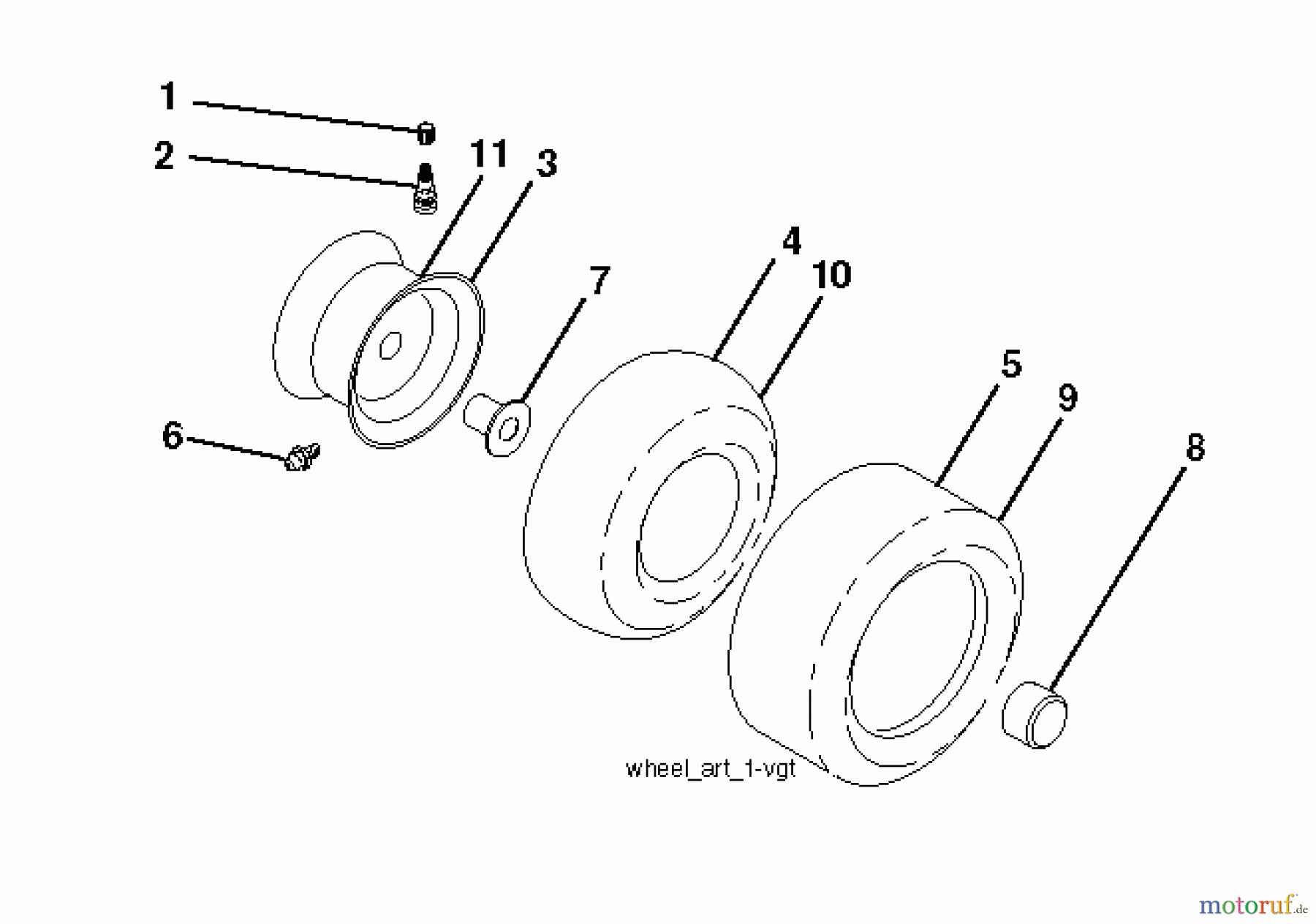 Jonsered Rasen und Garten Traktoren LT2218 A (96041010506) - Jonsered Lawn & Garden Tractor (2012-08) WHEELS TIRES