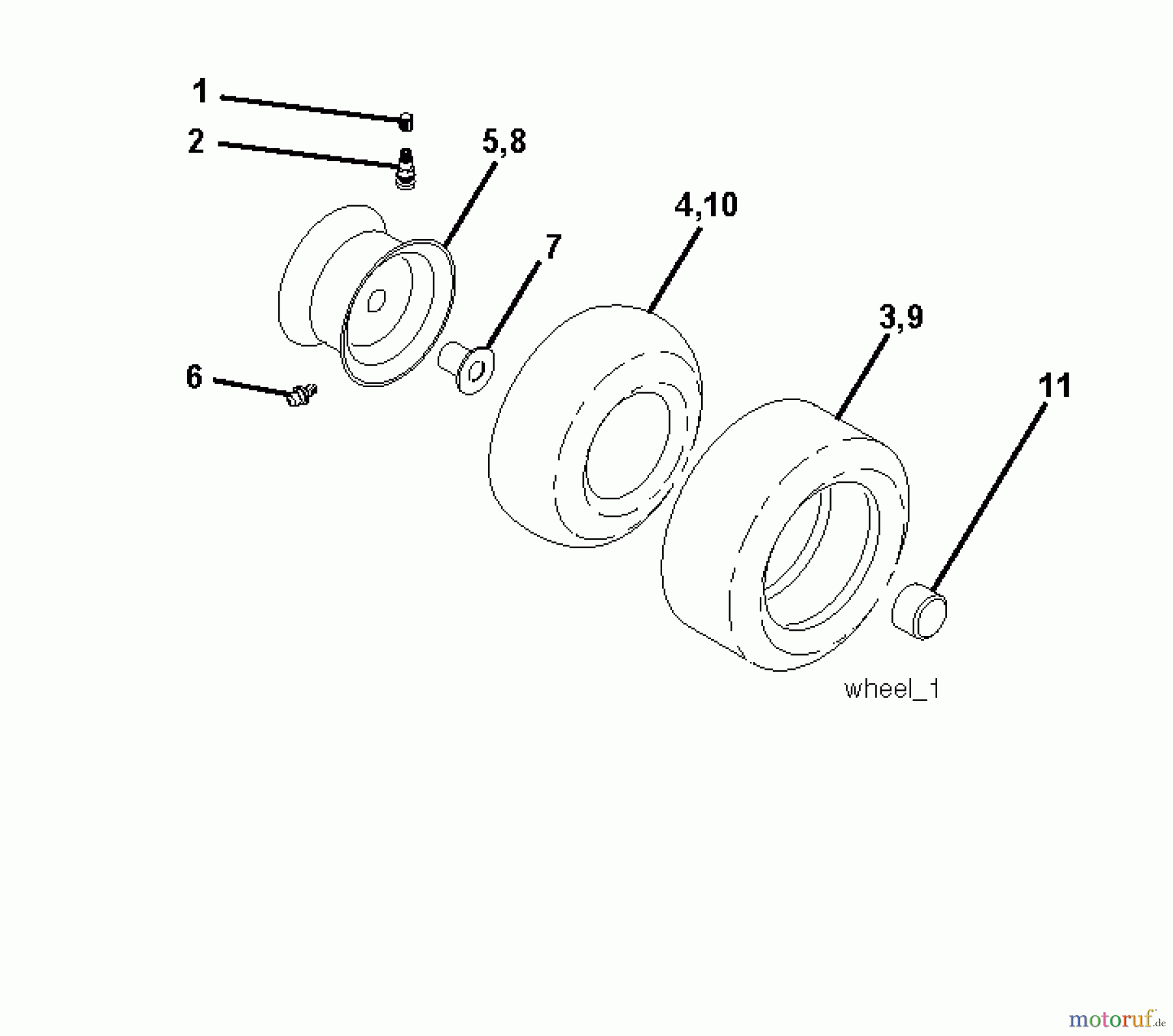  Jonsered Rasen  und Garten Traktoren LT2218 CMA (96061021901) - Jonsered Lawn & Garden Tractor (2010-02) WHEELS TIRES