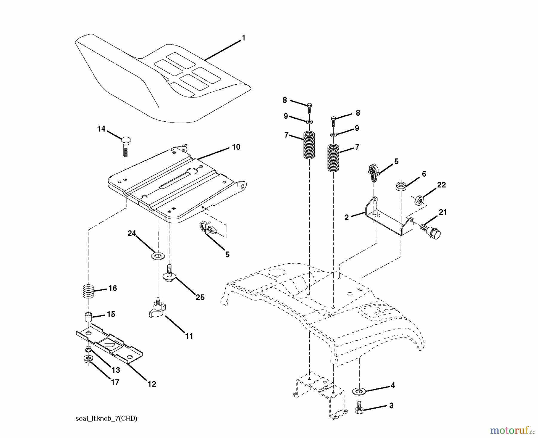 Jonsered Rasen und Garten Traktoren LT2223 CMA2 (96061024300) - Jonsered Lawn & Garden Tractor (2009-01) SEAT