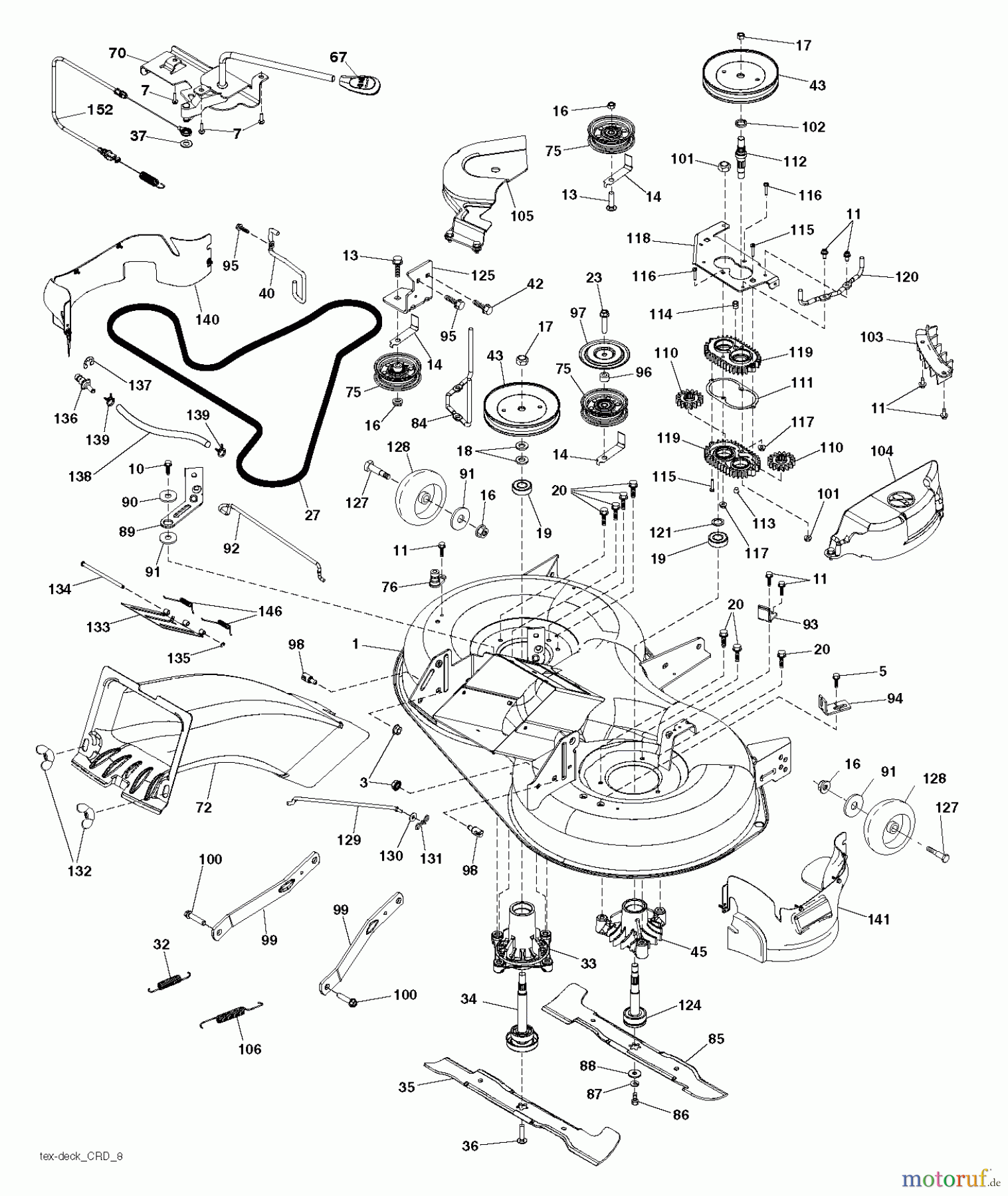 Jonsered Rasen und Garten Traktoren LT2317 CMA2 (96051004400) - Jonsered Lawn & Garden Tractor (2012-01) MOWER DECK / CUTTING DECK