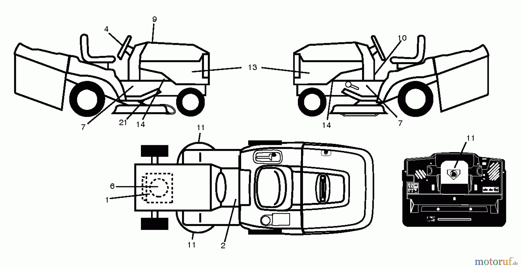  Jonsered Rasen  und Garten Traktoren LT2317 CMA2 (96051010300) - Jonsered Lawn & Garden Tractor (2013-06) DECALS