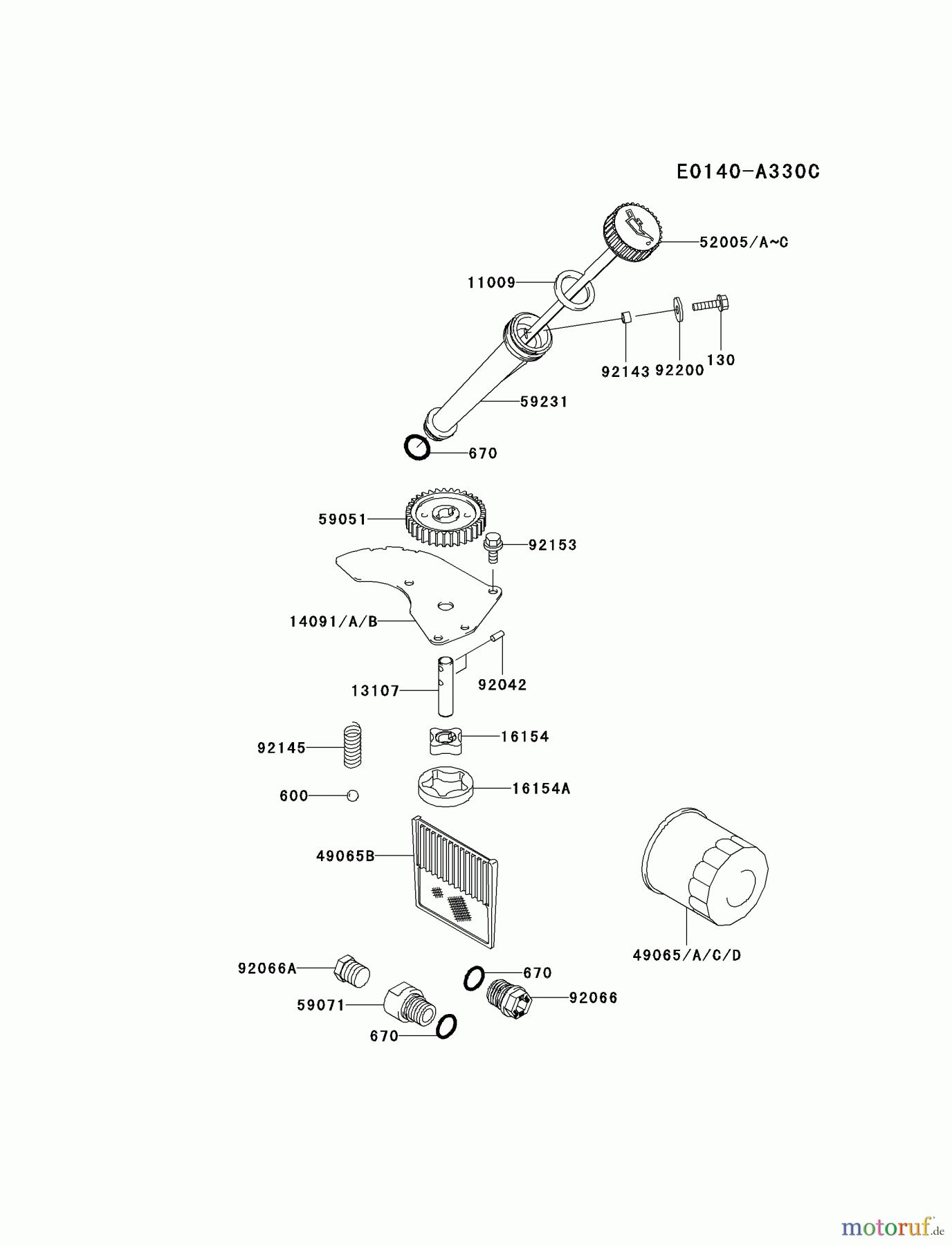 Kawasaki Motoren Motoren Vertikal FA210V - AS02 bis FH641V - DS24 FD731V-AS03 - Kawasaki FD731V 4-Stroke Engine LUBRICATION-EQUIPMENT