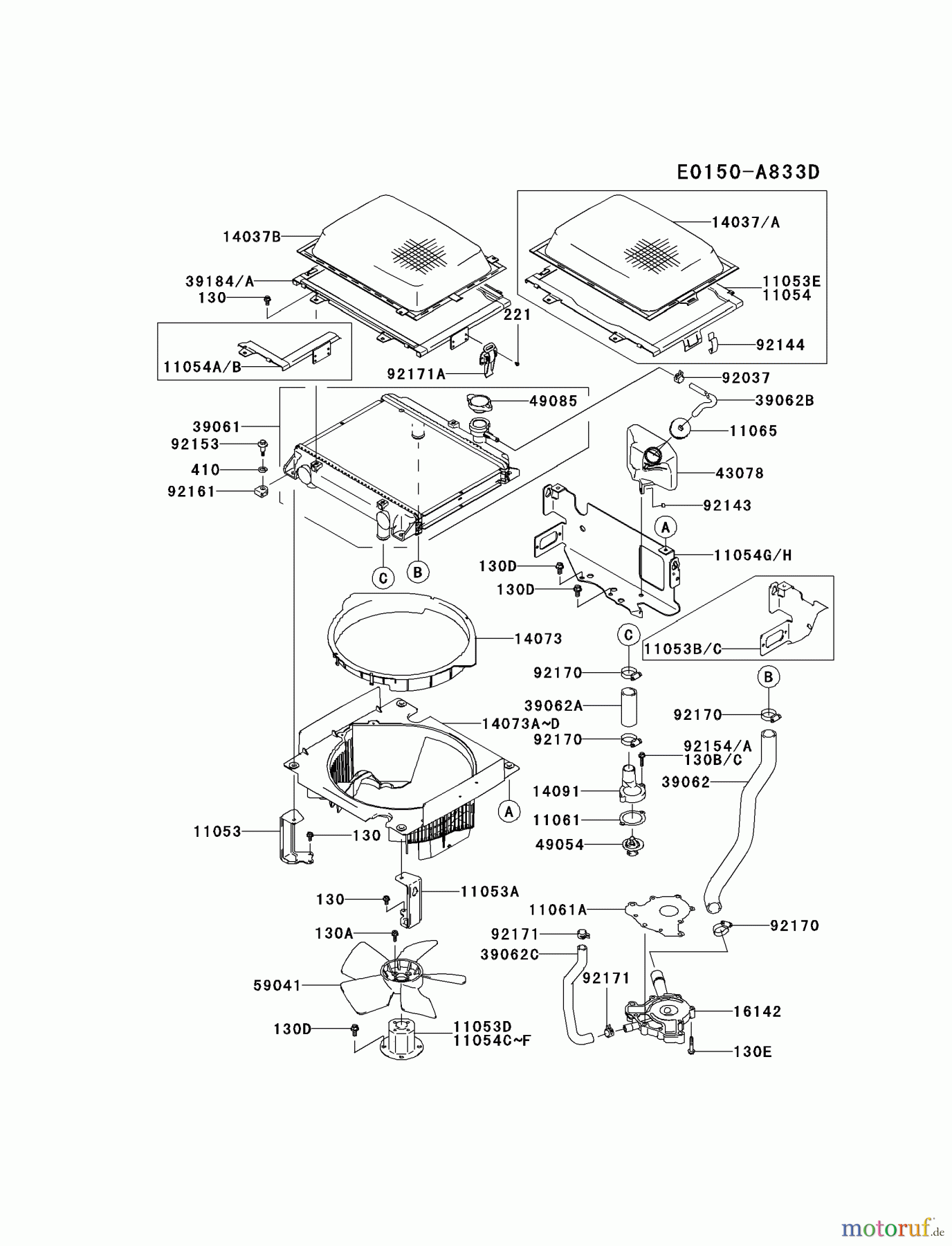 Kawasaki Motoren Motoren Vertikal FA210V - AS02 bis FH641V - DS24 FD731V-AS00 - Kawasaki FD731V 4-Stroke Engine COOLING-EQUIPMENT #1