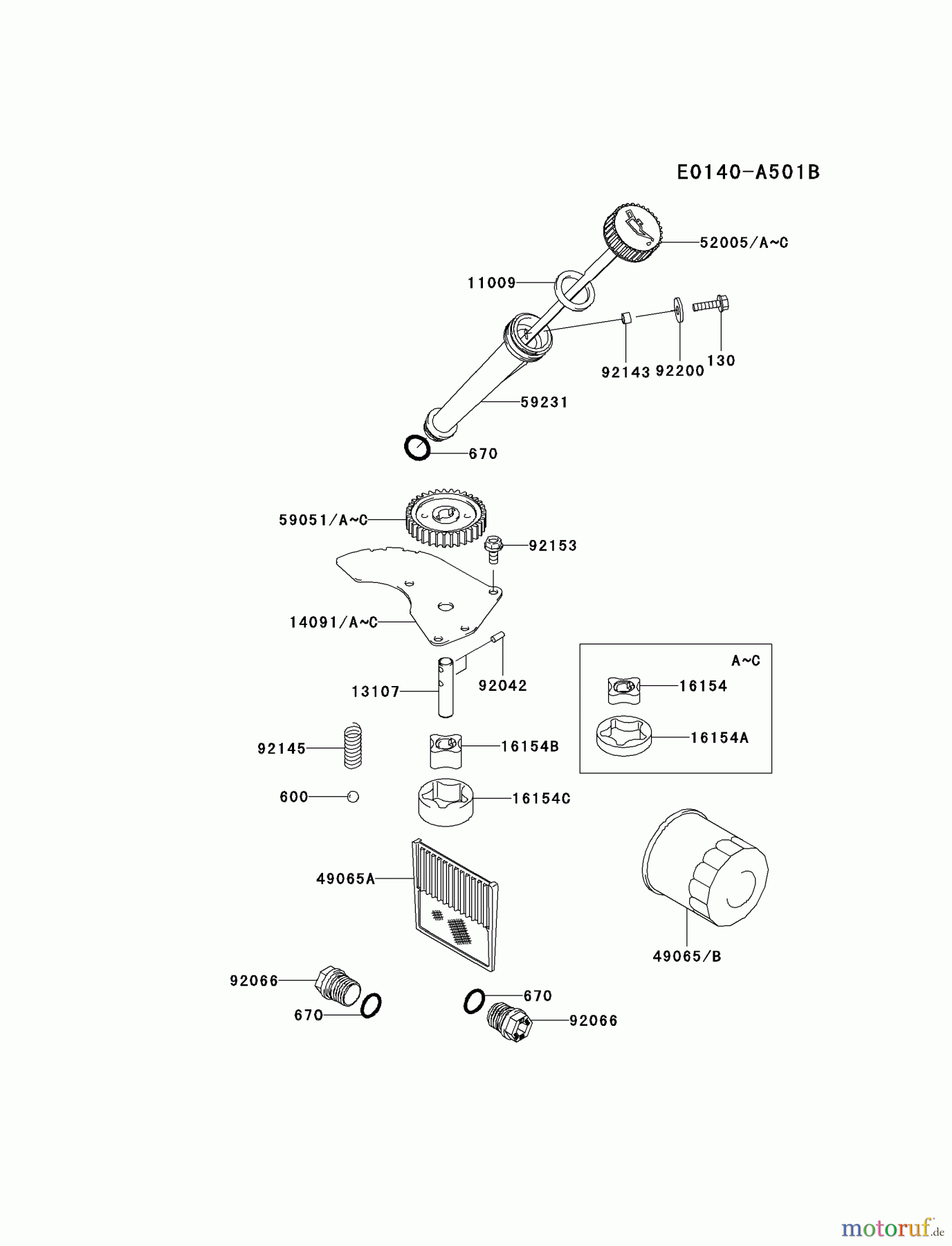 Kawasaki Motoren Motoren Vertikal FA210V - AS02 bis FH641V - DS24 FD731V-CS04 - Kawasaki FD731V 4-Stroke Engine LUBRICATION-EQUIPMENT