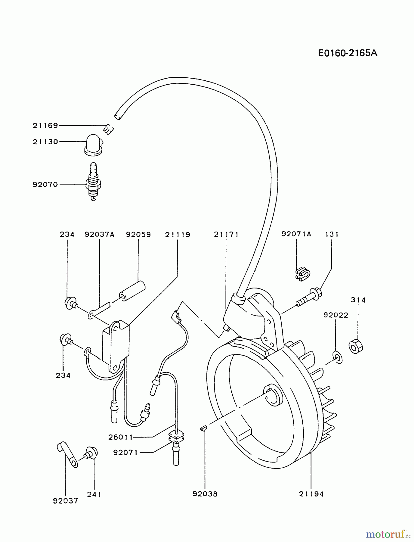 Kawasaki Motoren Motoren, Horizontal FA130D-AS18 - Kawasaki FA130D 4-Stroke Engine ELECTRIC-EQUIPMENT
