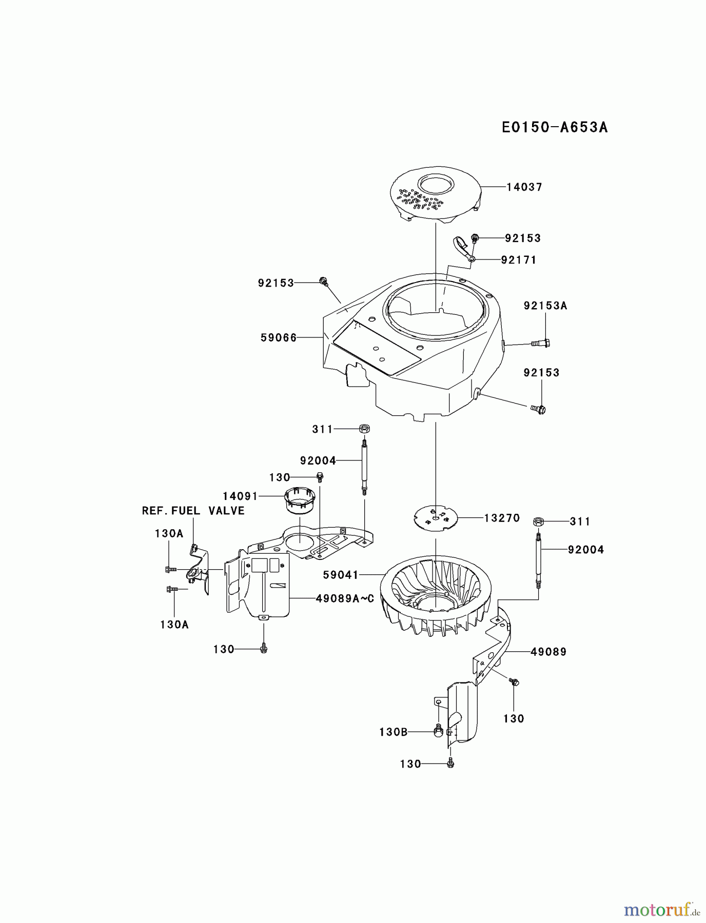  Kawasaki Motoren Motoren Vertikal FA210V - AS02 bis FH641V - DS24 FH381V-DS04 - Kawasaki FH381V 4-Stroke Engine COOLING-EQUIPMENT