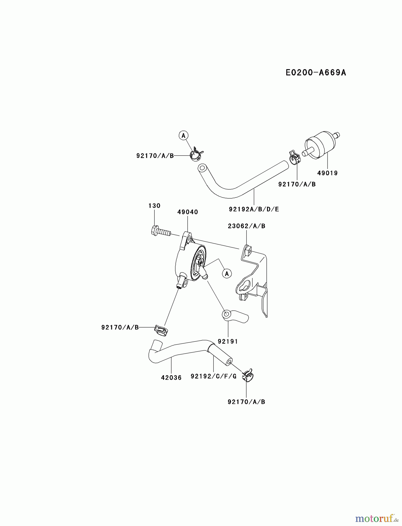 Kawasaki Motoren Motoren Vertikal FA210V - AS02 bis FH641V - DS24 FH381V-DS22 - Kawasaki FH381V 4-Stroke Engine FUEL-TANK/FUEL-VALVE