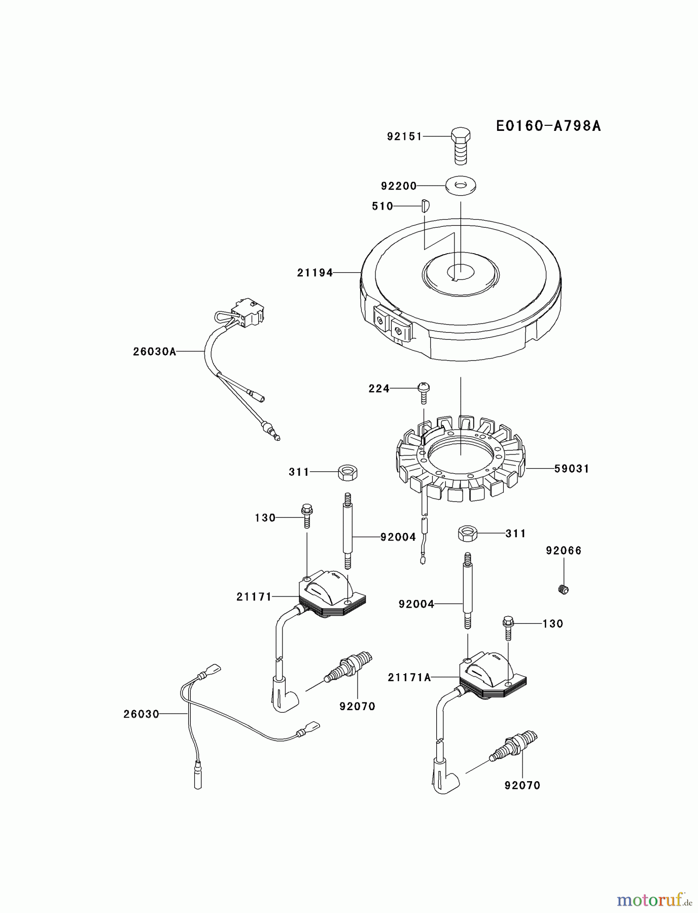 Kawasaki Motoren Motoren Vertikal FA210V - AS02 bis FH641V - DS24 FH381V-BS04 - Kawasaki FH381V 4-Stroke Engine ELECTRIC-EQUIPMENT