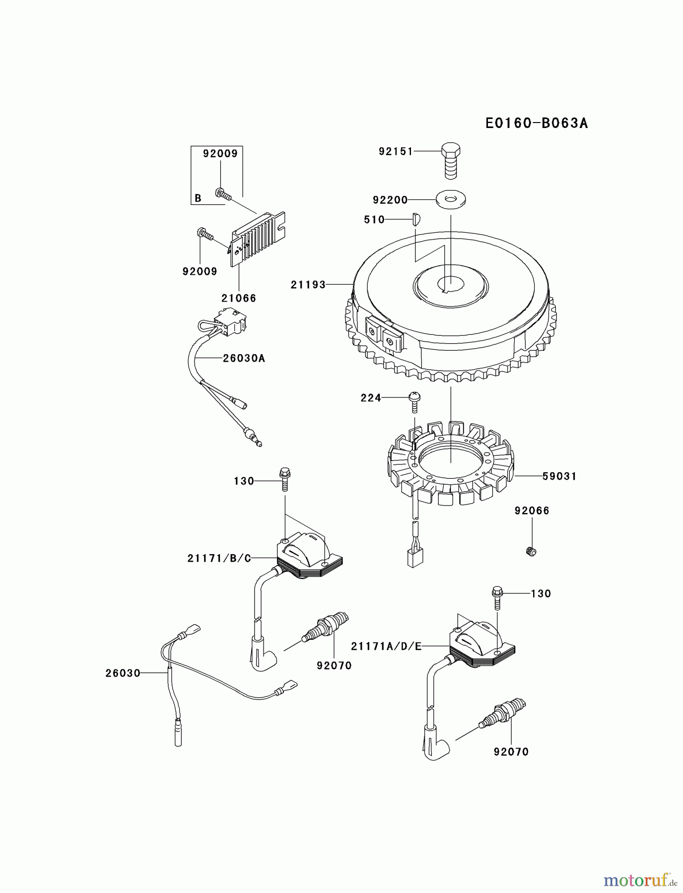 Kawasaki Motoren Motoren Vertikal FA210V - AS02 bis FH641V - DS24 FH430V-AS11 - Kawasaki FH430V 4-Stroke Engine ELECTRIC-EQUIPMENT