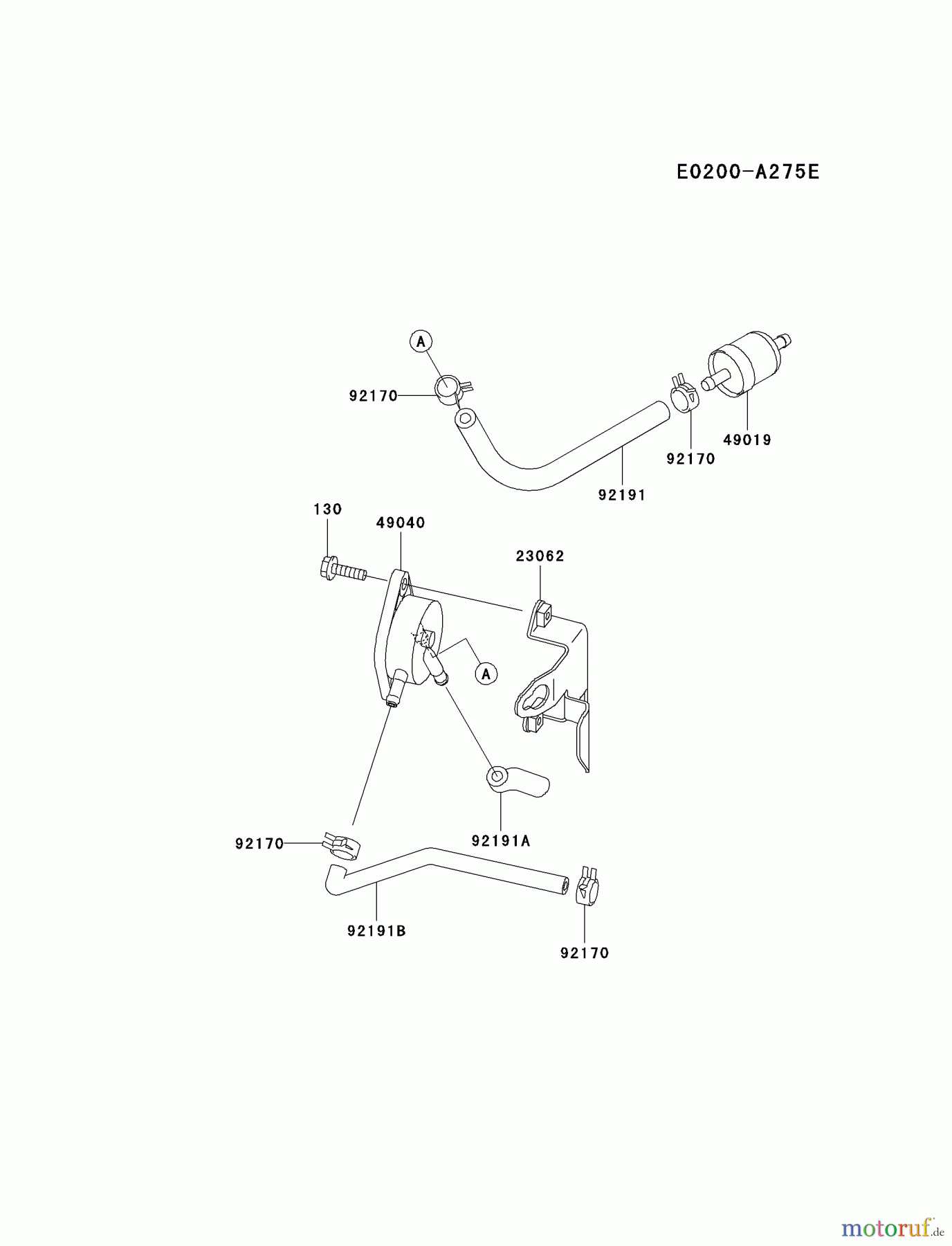 Kawasaki Motoren Motoren Vertikal FA210V - AS02 bis FH641V - DS24 FH430V-AS11 - Kawasaki FH430V 4-Stroke Engine FUEL-TANK/FUEL-VALVE