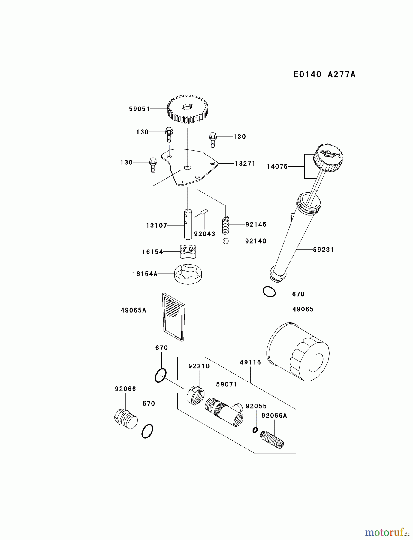 Kawasaki Motoren Motoren Vertikal FA210V - AS02 bis FH641V - DS24 FH430V-AS14 - Kawasaki FH430V 4-Stroke Engine LUBRICATION-EQUIPMENT