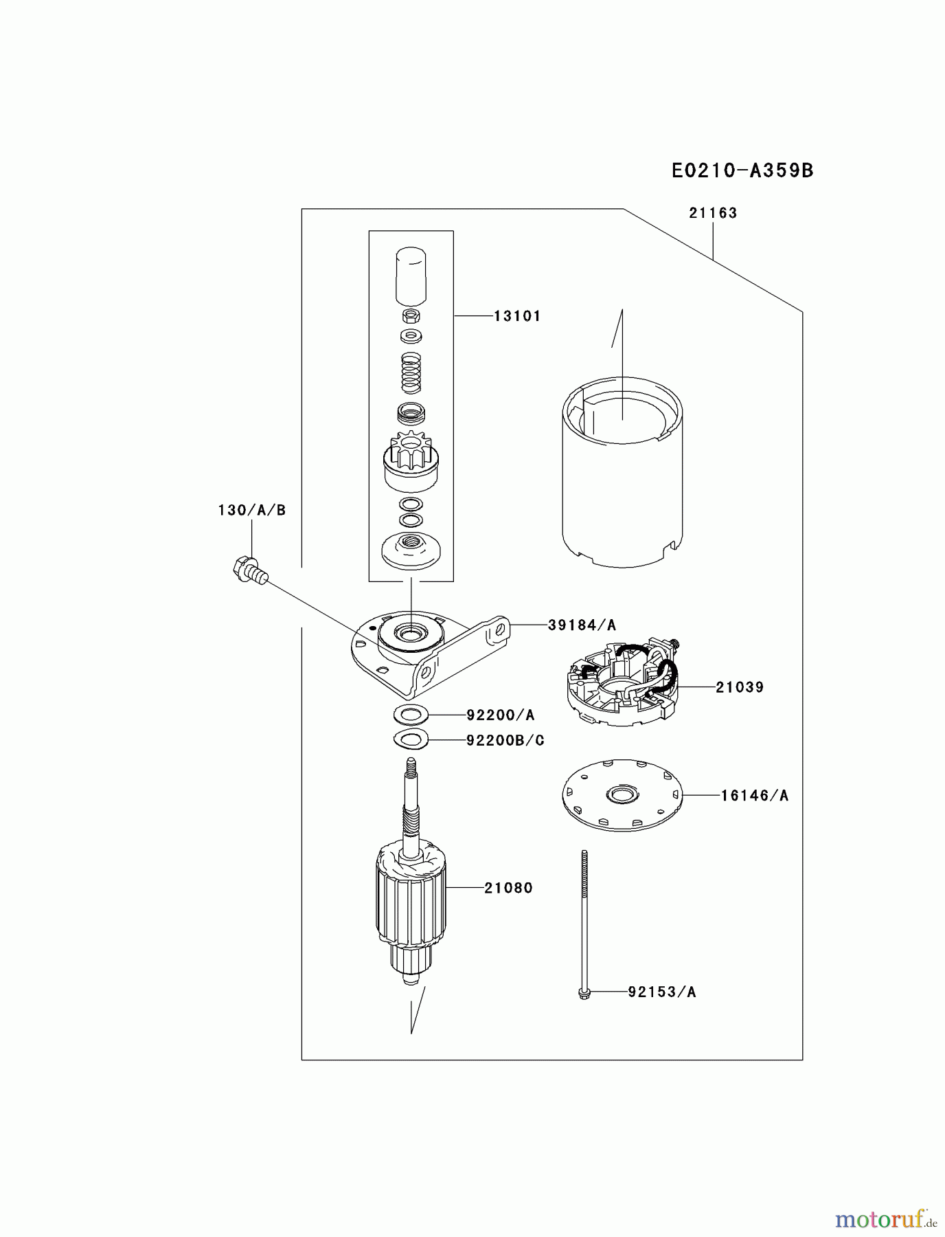 Kawasaki Motoren Motoren Vertikal FA210V - AS02 bis FH641V - DS24 FH381V-AS20 - Kawasaki FH381V 4-Stroke Engine STARTER
