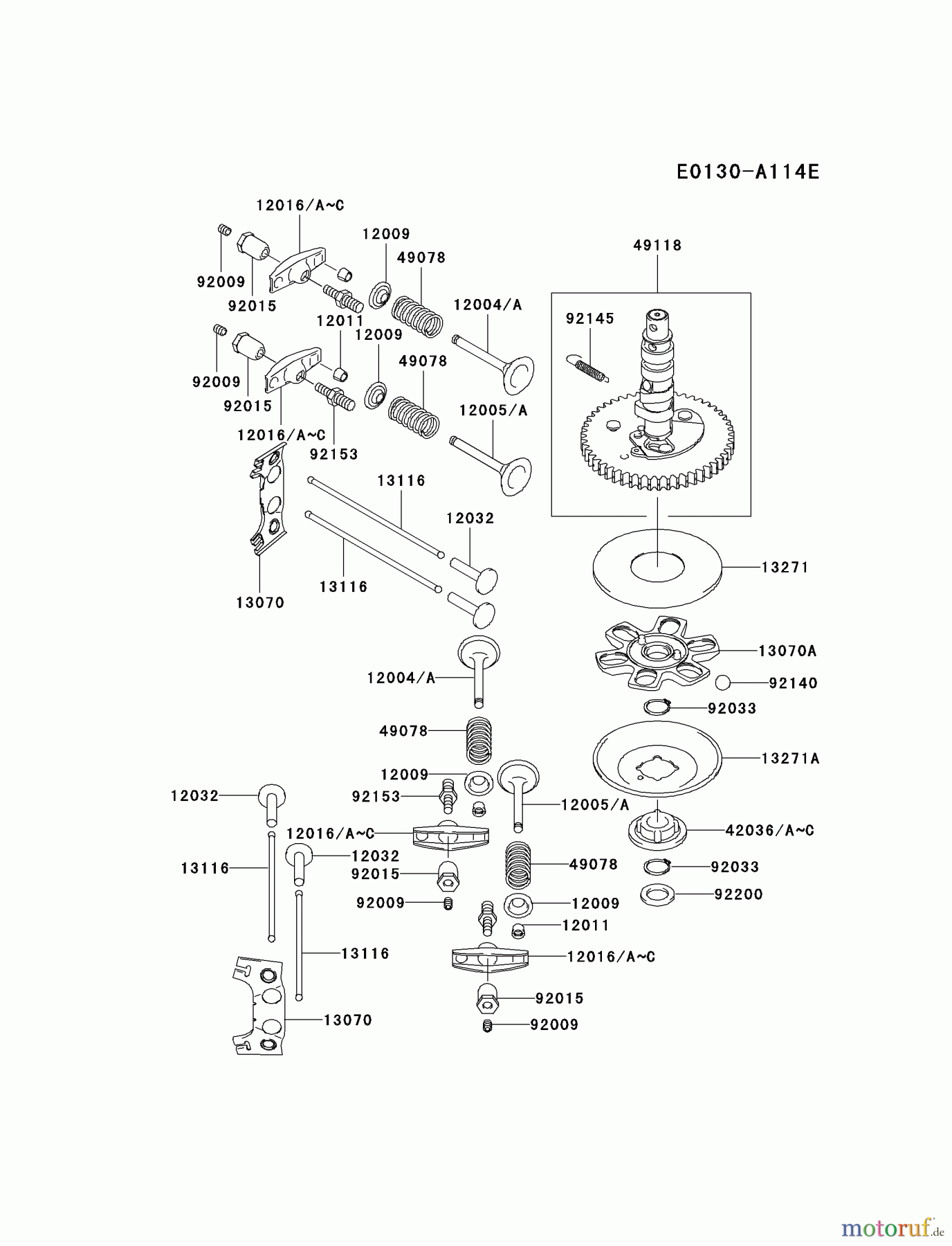 Kawasaki Motoren Motoren Vertikal FA210V - AS02 bis FH641V - DS24 FH430V-CS25 - Kawasaki FH430V 4-Stroke Engine VALVE/CAMSHAFT