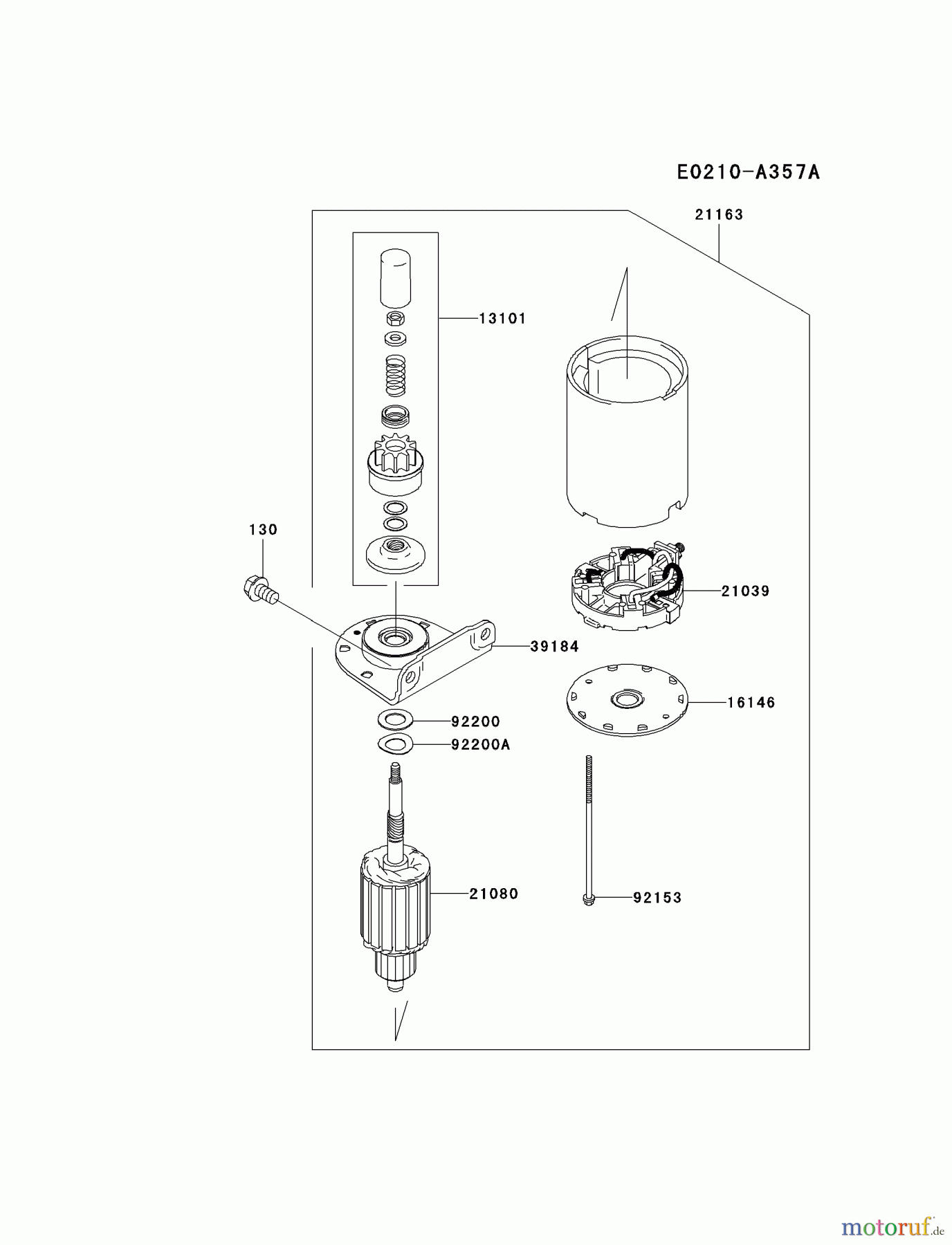 Kawasaki Motoren Motoren Vertikal FA210V - AS02 bis FH641V - DS24 FH430V-CS04 - Kawasaki FH430V 4-Stroke Engine STARTER