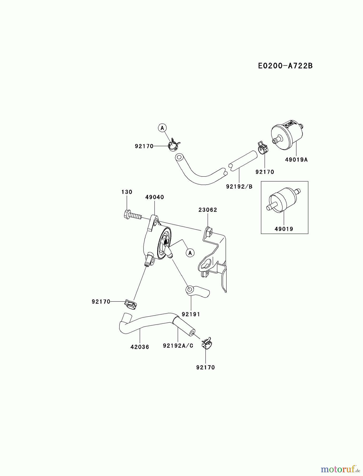 Kawasaki Motoren Motoren Vertikal FA210V - AS02 bis FH641V - DS24 FH430V-DS26 - Kawasaki FH430V 4-Stroke Engine FUEL-TANK/FUEL-VALVE