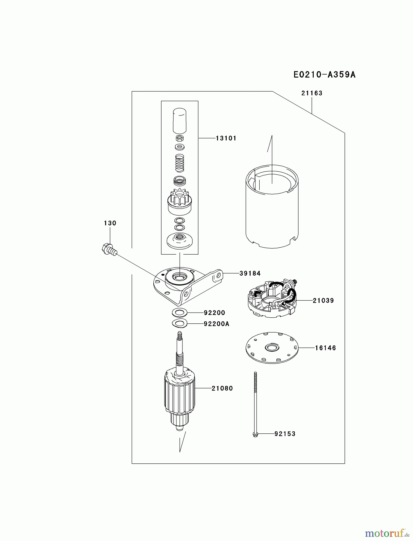 Kawasaki Motoren Motoren Vertikal FA210V - AS02 bis FH641V - DS24 FH480V-BS23 - Kawasaki FH480V 4-Stroke Engine STARTER