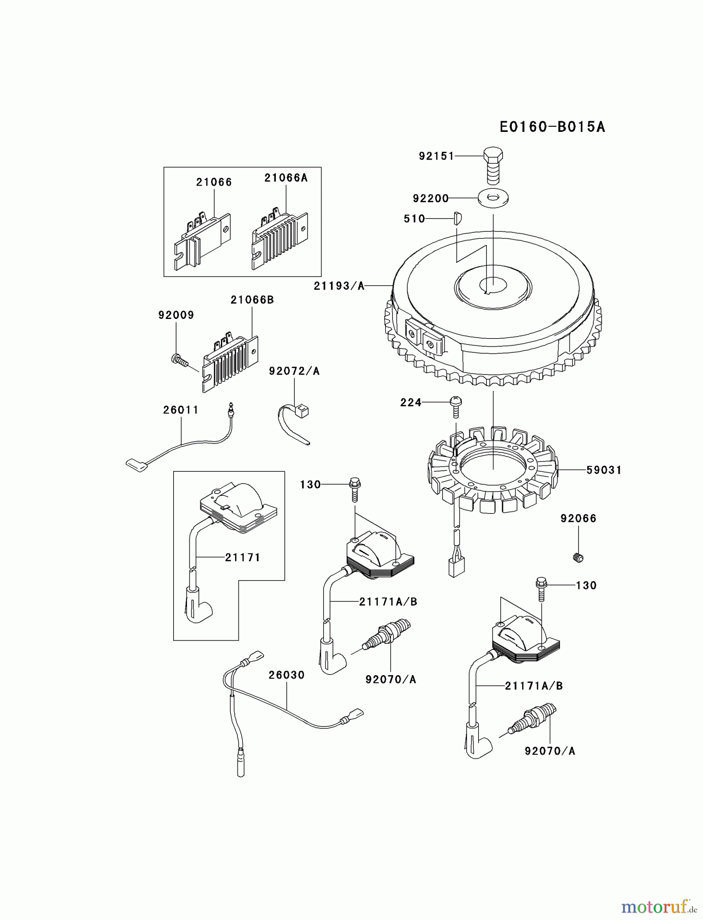Kawasaki Motoren Motoren Vertikal FA210V - AS02 bis FH641V - DS24 FH500V-AS12 - Kawasaki FH500V 4-Stroke Engine ELECTRIC-EQUIPMENT