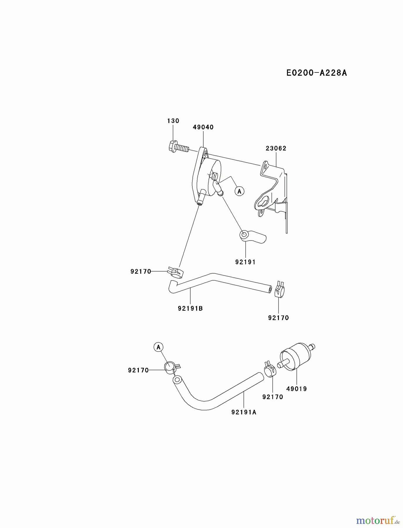 Kawasaki Motoren Motoren Vertikal FA210V - AS02 bis FH641V - DS24 FH500V-AS16 - Kawasaki FH500V 4-Stroke Engine FUEL-TANK/FUEL-VALVE