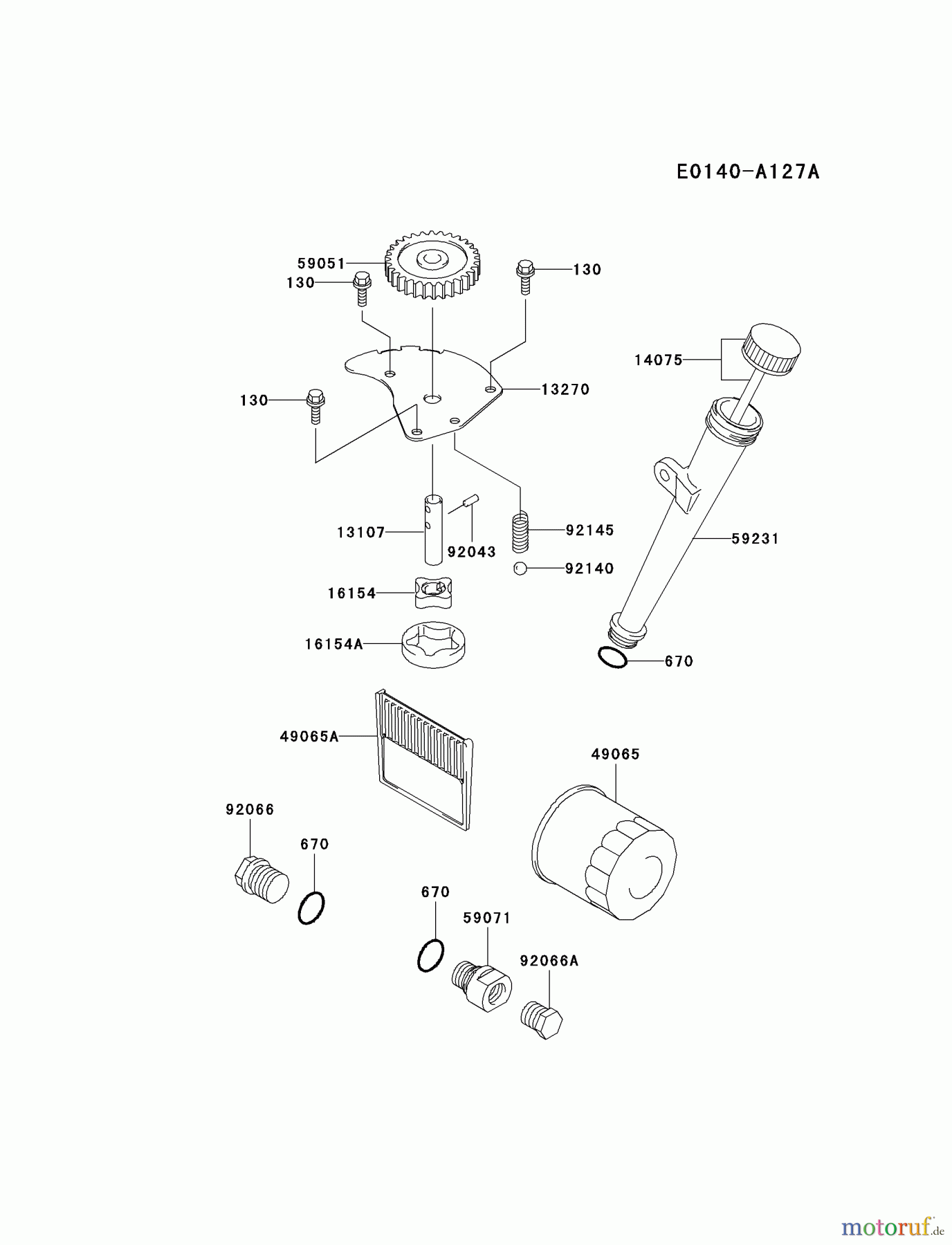 Kawasaki Motoren Motoren Vertikal FA210V - AS02 bis FH641V - DS24 FH500V-AS17 - Kawasaki FH500V 4-Stroke Engine LUBRICATION-EQUIPMENT