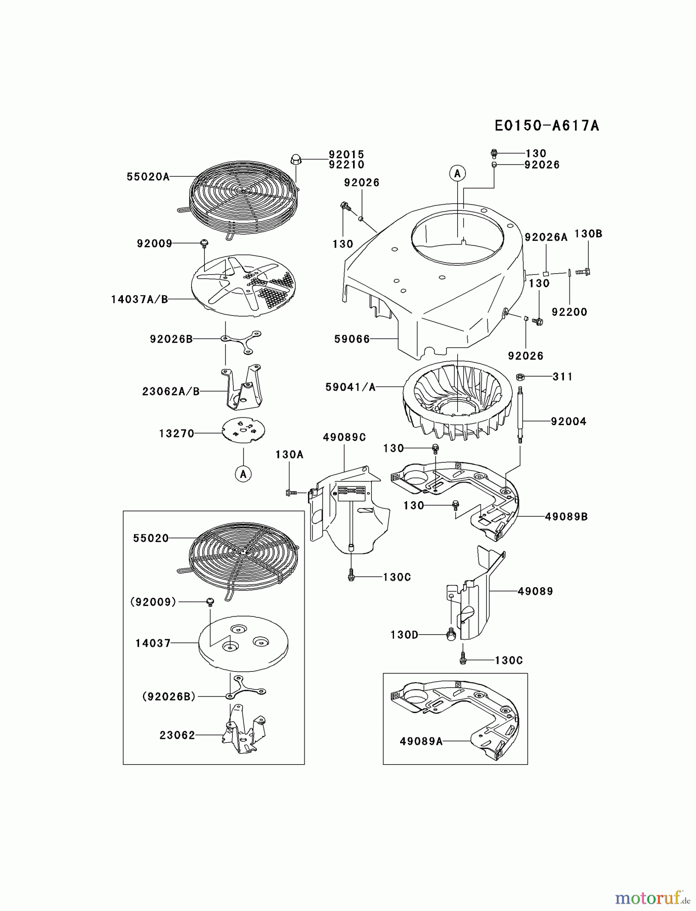 Kawasaki Motoren Motoren Vertikal FA210V - AS02 bis FH641V - DS24 FH500V-AS19 - Kawasaki FH500V 4-Stroke Engine COOLING-EQUIPMENT