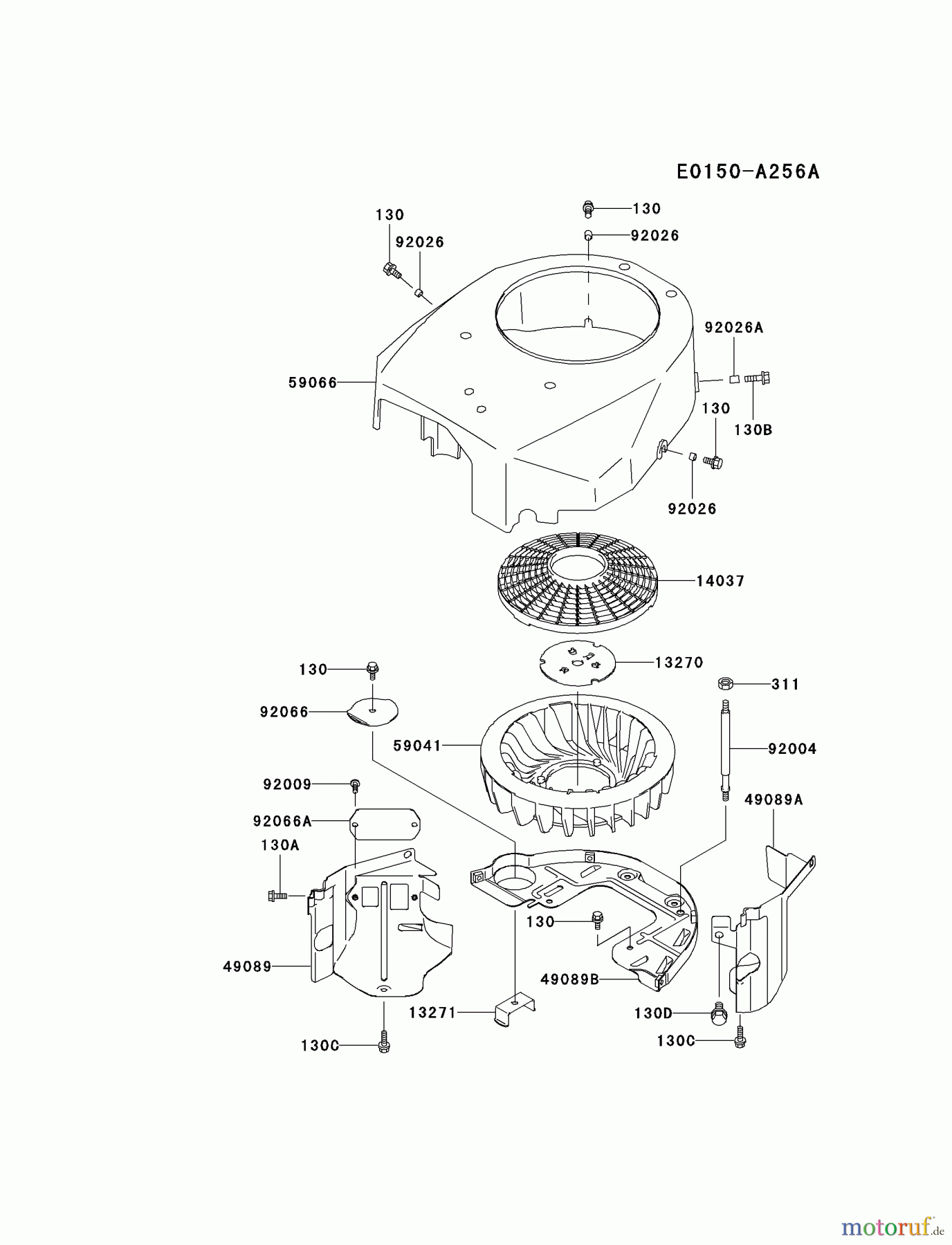 Kawasaki Motoren Motoren Vertikal FA210V - AS02 bis FH641V - DS24 FH500V-AS09 - Kawasaki FH500V 4-Stroke Engine COOLING-EQUIPMENT