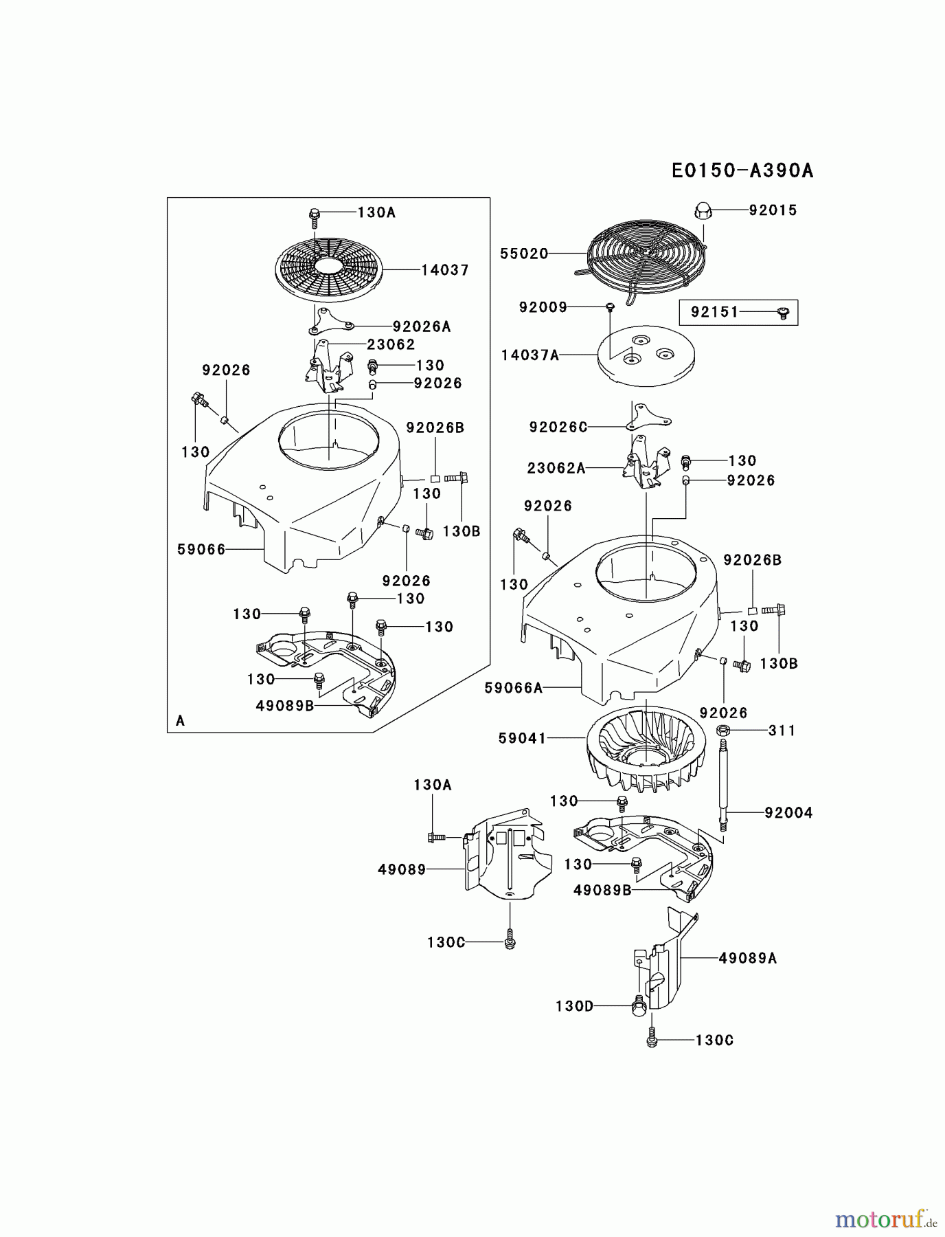 Kawasaki Motoren Motoren Vertikal FA210V - AS02 bis FH641V - DS24 FH500V-AS14 - Kawasaki FH500V 4-Stroke Engine COOLING-EQUIPMENT