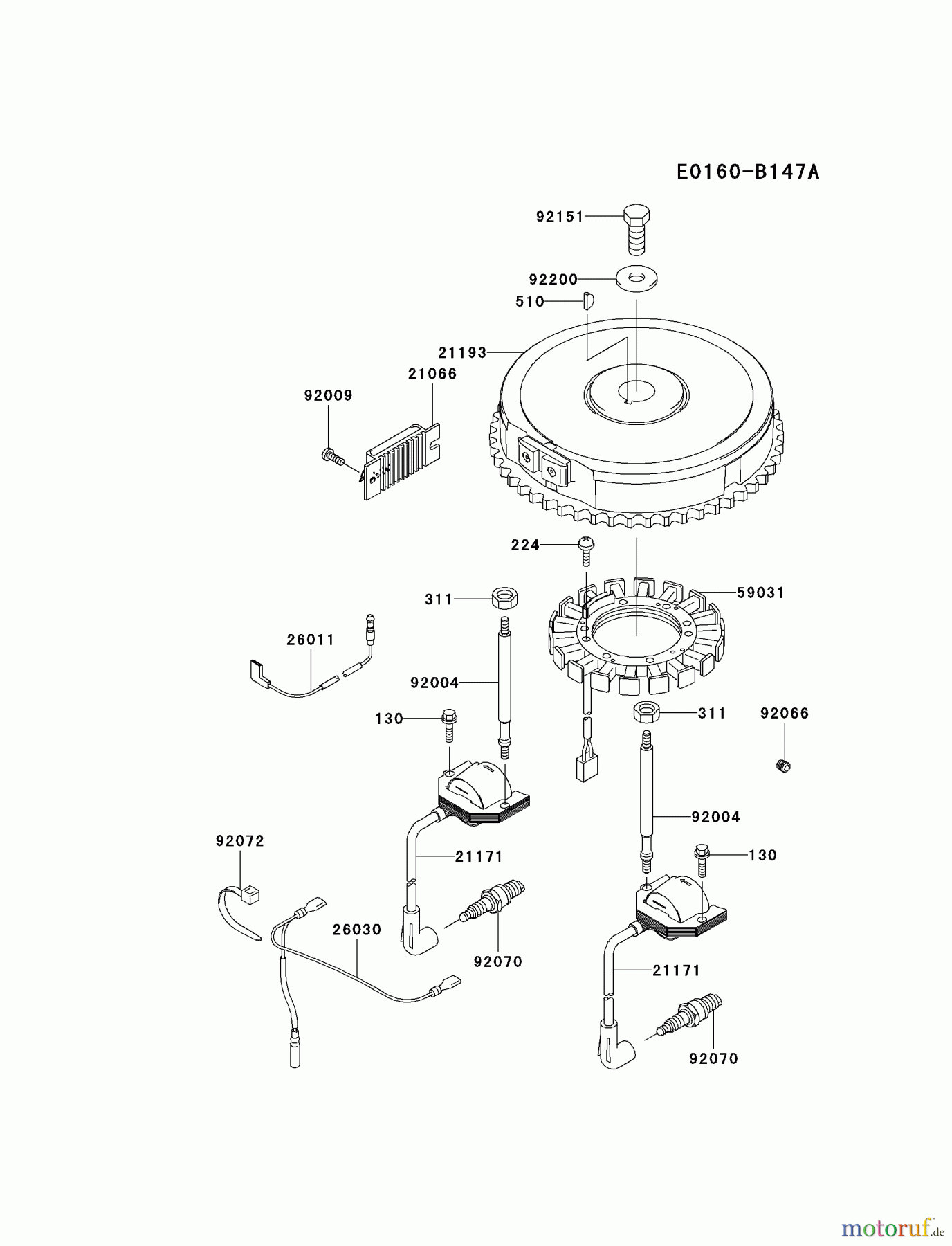Kawasaki Motoren Motoren Vertikal FA210V - AS02 bis FH641V - DS24 FH500V-ES36 - Kawasaki FH500V 4-Stroke Engine ELECTRIC-EQUIPMENT