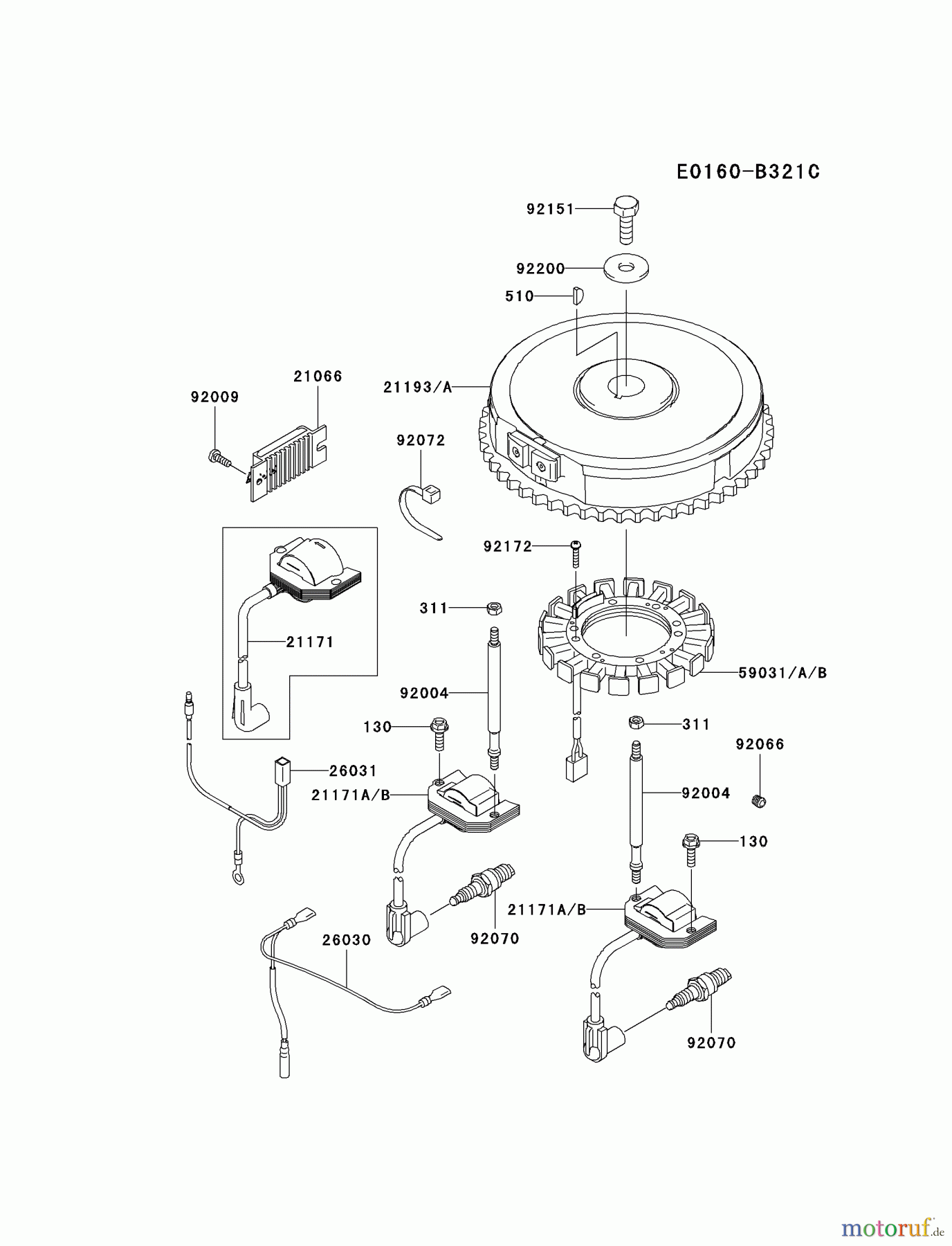 Kawasaki Motoren Motoren Vertikal FA210V - AS02 bis FH641V - DS24 FH541V-AW00 - Kawasaki FH541V 4-Stroke Engine ELECTRIC-EQUIPMENT