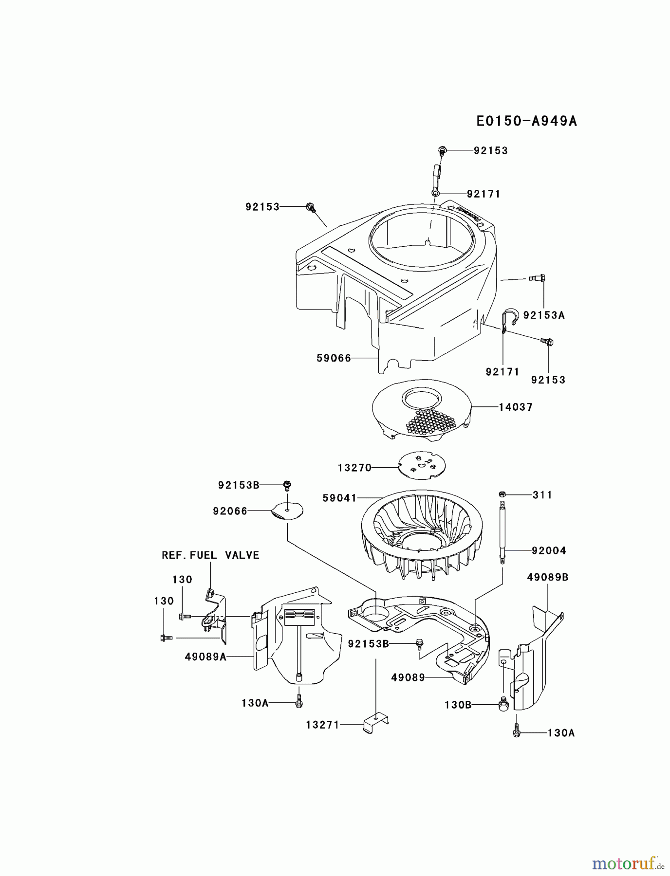 Kawasaki Motoren Motoren Vertikal FA210V - AS02 bis FH641V - DS24 FH541V-CS43 - Kawasaki FH541V 4-Stroke Engine COOLING-EQUIPMENT