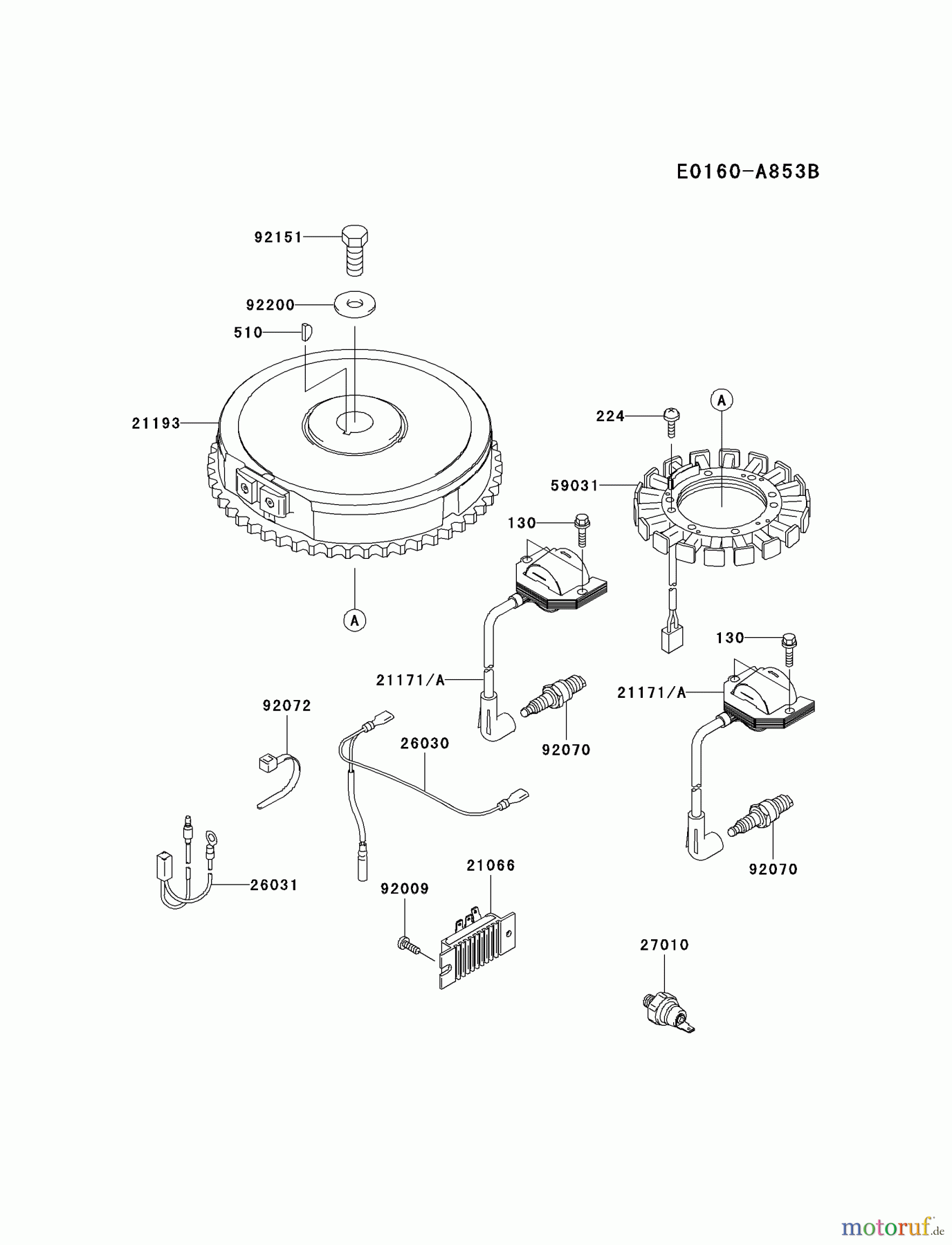 Kawasaki Motoren Motoren Vertikal FA210V - AS02 bis FH641V - DS24 FH580V-AS06 - Kawasaki FH580V 4-Stroke Engine ELECTRIC-EQUIPMENT