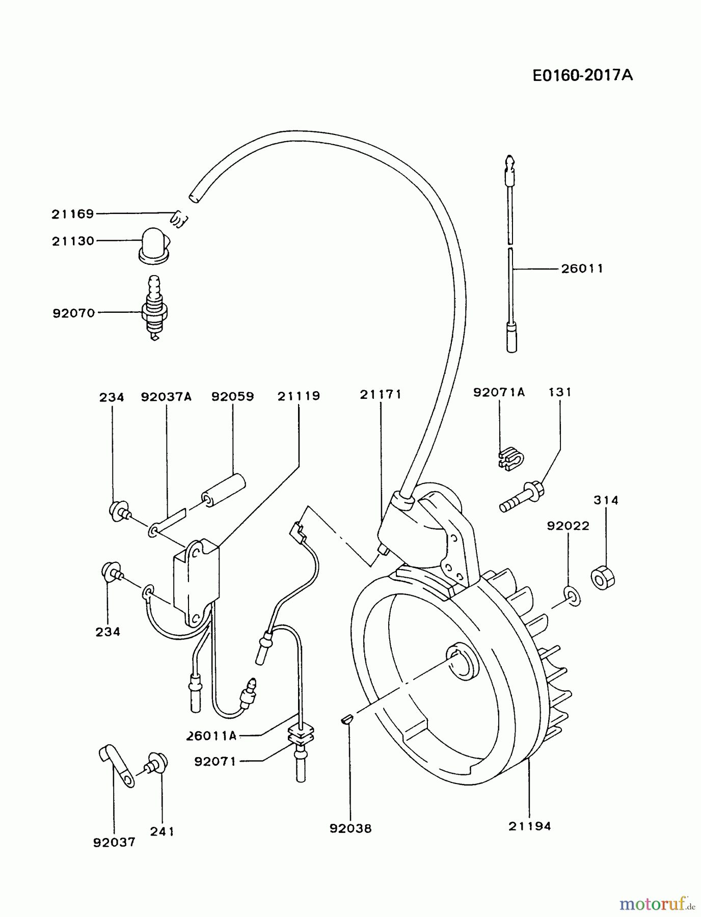Kawasaki Motoren Motoren, Horizontal FA130D-BS10 - Kawasaki FA130D 4-Stroke Engine ELECTRIC-EQUIPMENT