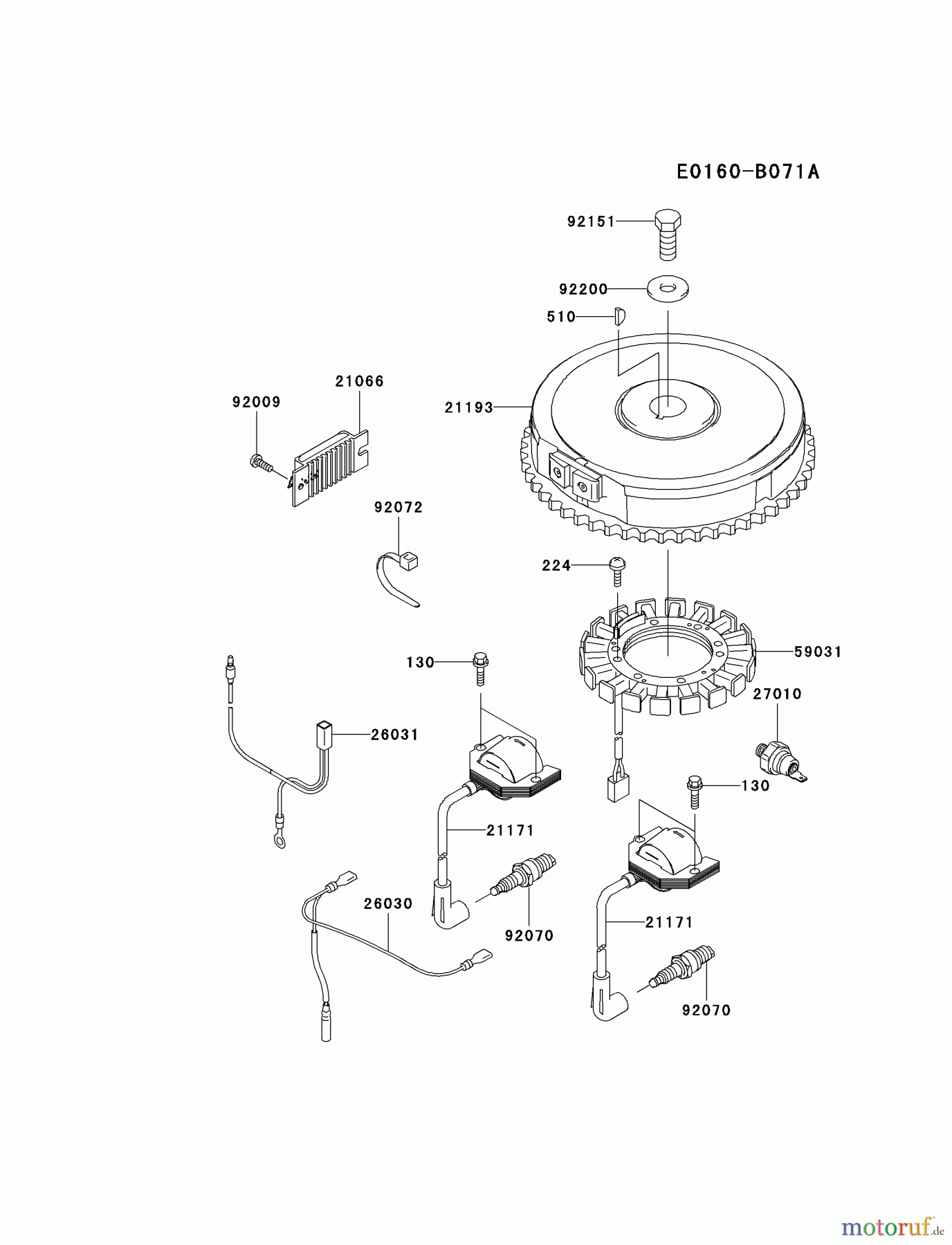 Kawasaki Motoren Motoren Vertikal FA210V - AS02 bis FH641V - DS24 FH580V-BS11 - Kawasaki FH580V 4-Stroke Engine ELECTRIC-EQUIPMENT