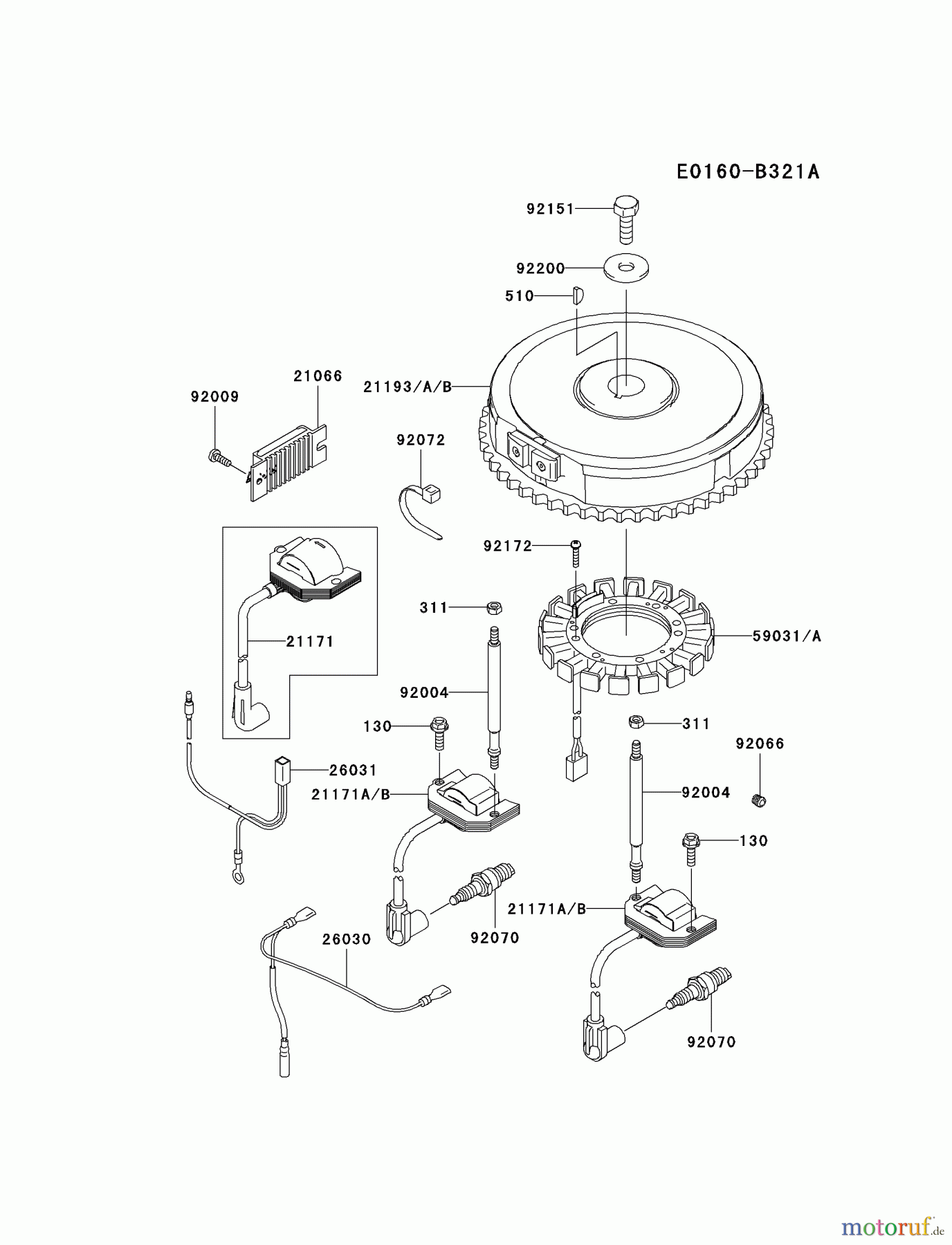 Kawasaki Motoren Motoren Vertikal FA210V - AS02 bis FH641V - DS24 FH541V-ES24 - Kawasaki FH541V 4-Stroke Engine ELECTRIC-EQUIPMENT