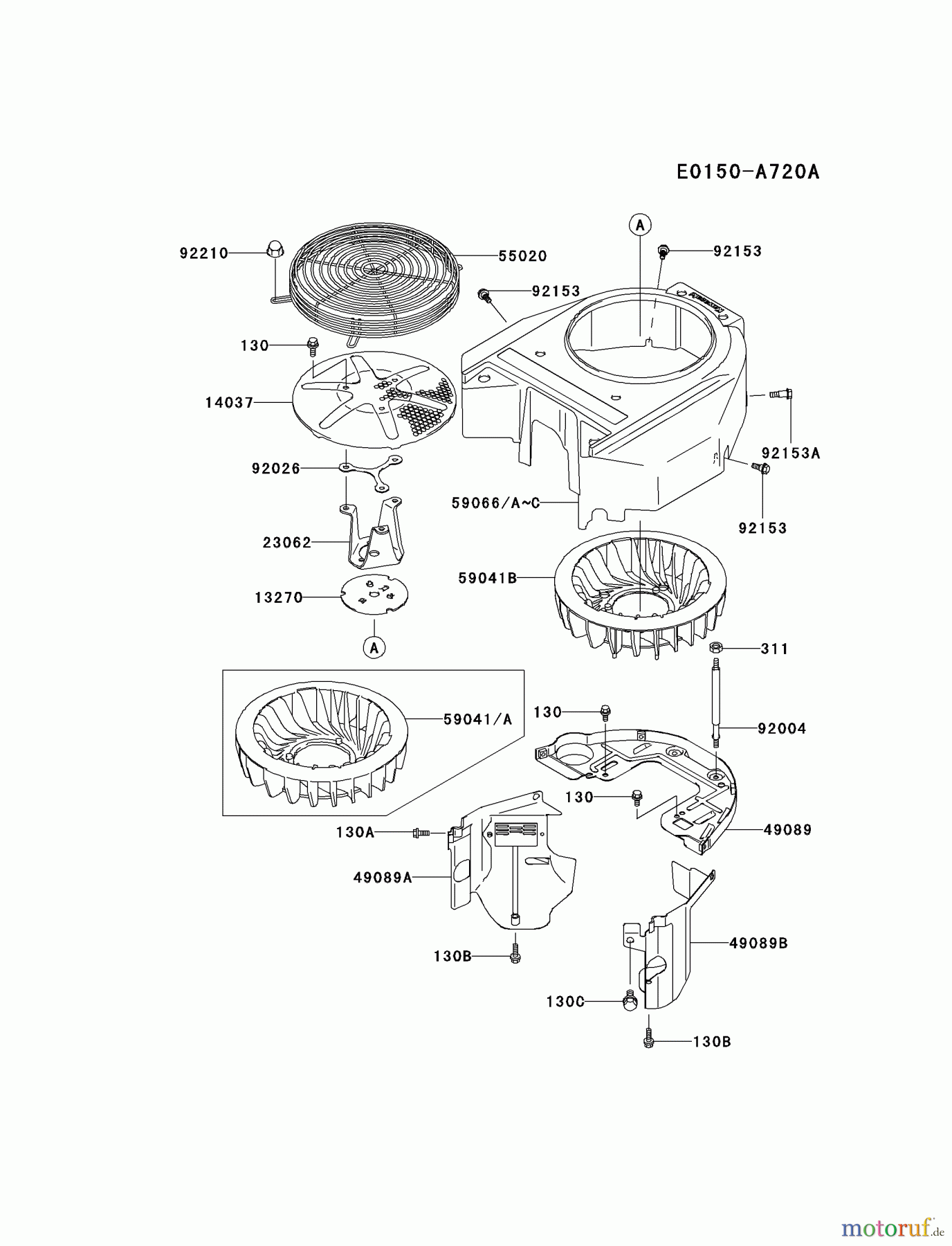 Kawasaki Motoren Motoren Vertikal FA210V - AS02 bis FH641V - DS24 FH580V-AS23 - Kawasaki FH580V 4-Stroke Engine COOLING-EQUIPMENT