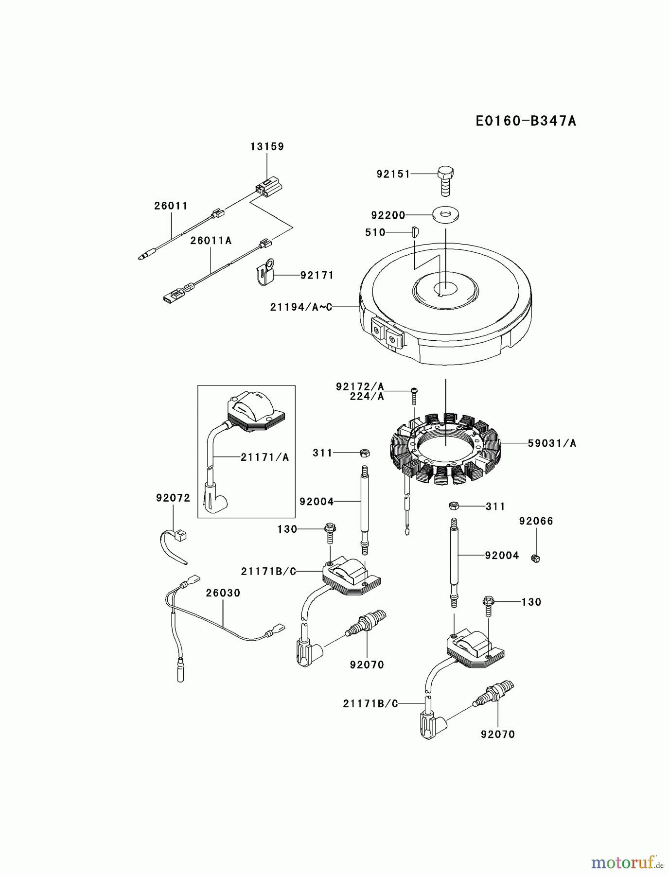 Kawasaki Motoren Motoren Vertikal FA210V - AS02 bis FH641V - DS24 FH580V-BS34 - Kawasaki FH580V 4-Stroke Engine ELECTRIC-EQUIPMENT