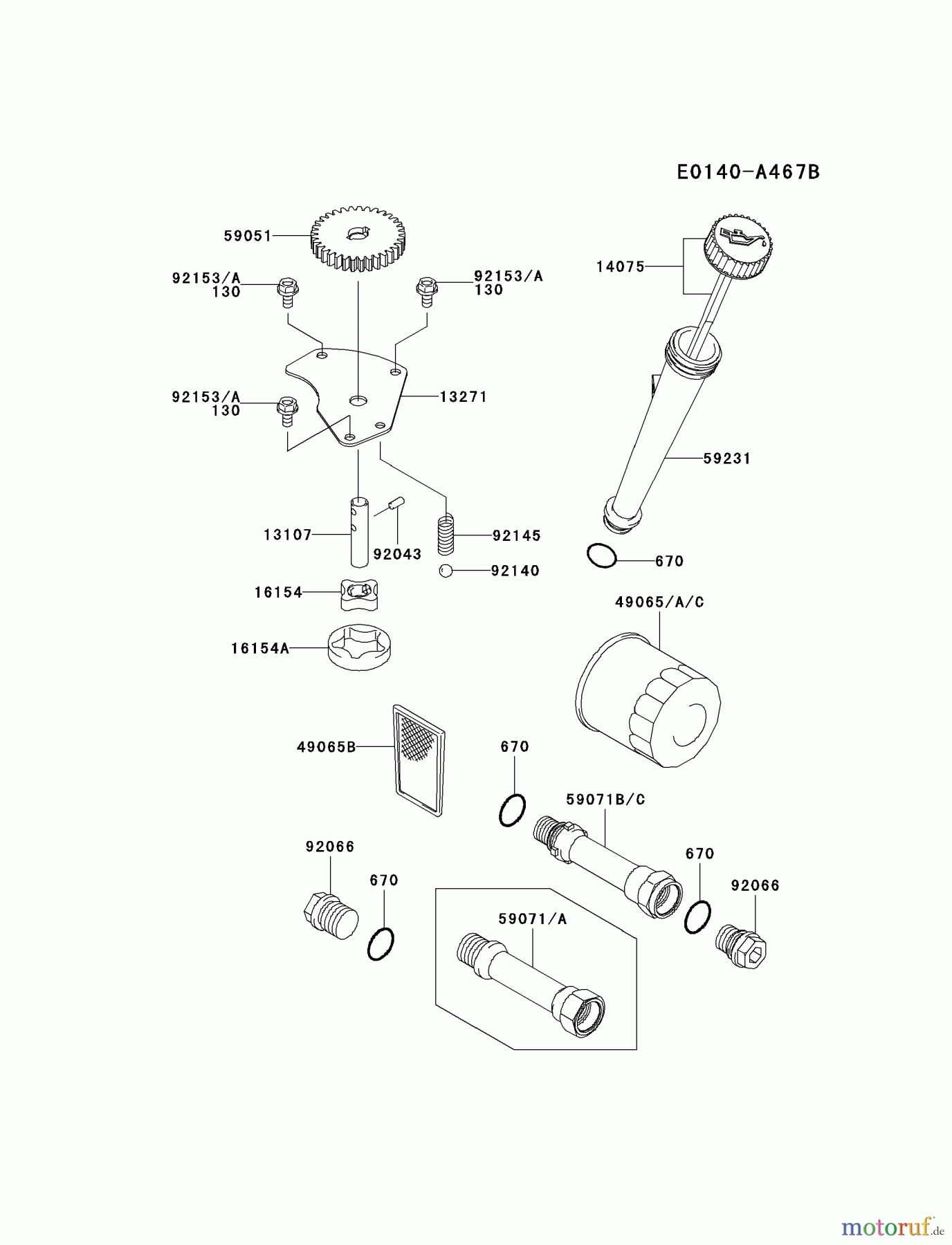 Kawasaki Motoren Motoren Vertikal FA210V - AS02 bis FH641V - DS24 FH580V-BS39 - Kawasaki FH580V 4-Stroke Engine LUBRICATION-EQUIPMENT