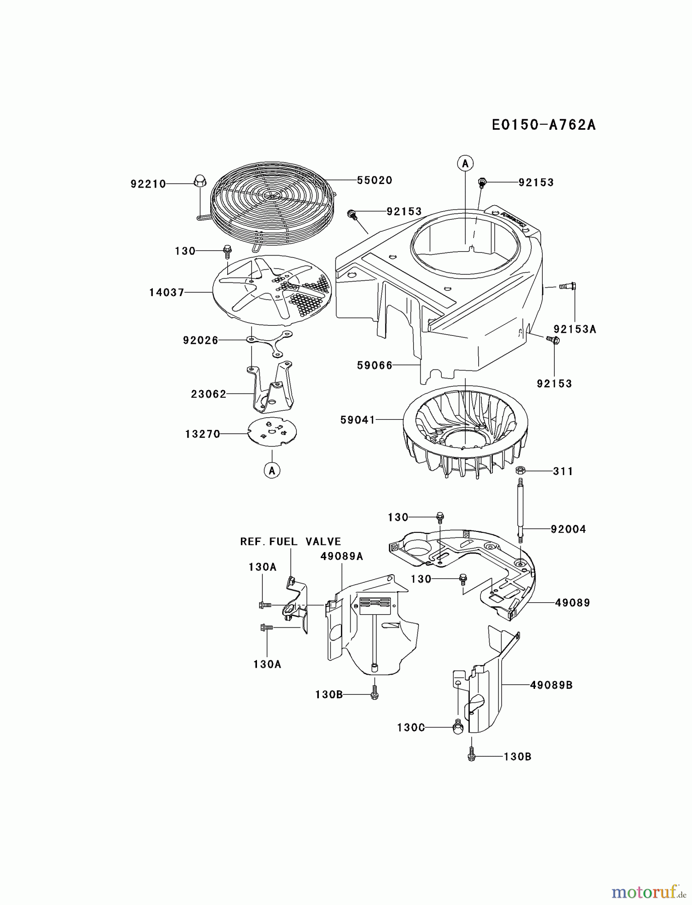 Kawasaki Motoren Motoren Vertikal FA210V - AS02 bis FH641V - DS24 FH580V-DS30 - Kawasaki FH580V 4-Stroke Engine COOLING-EQUIPMENT