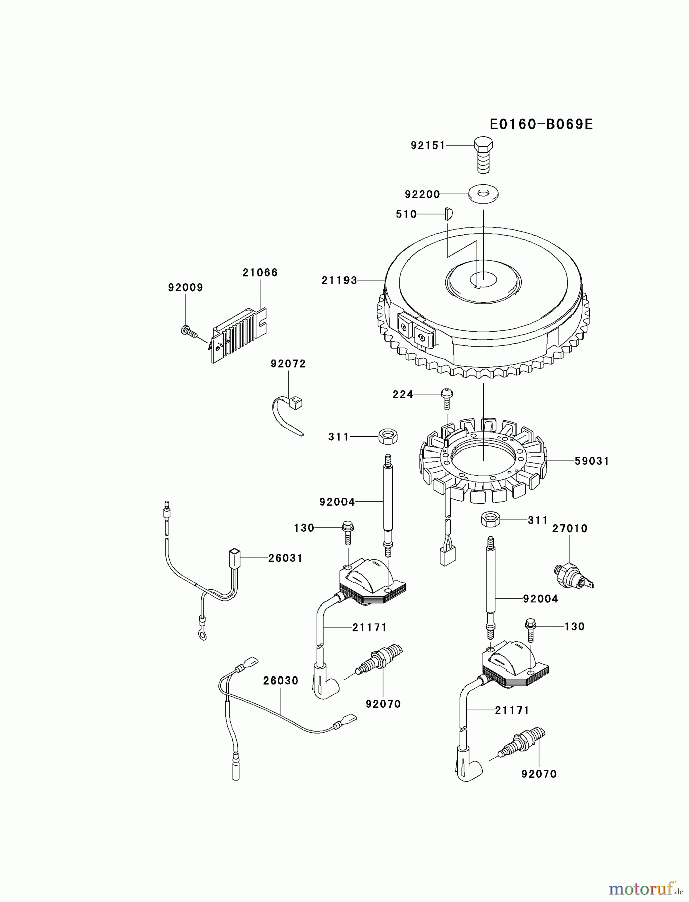  Kawasaki Motoren Motoren Vertikal FA210V - AS02 bis FH641V - DS24 FH580V-AS18 - Kawasaki FH580V 4-Stroke Engine ELECTRIC-EQUIPMENT