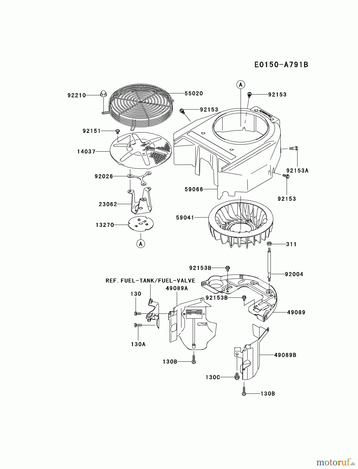 Kawasaki Motoren Motoren Vertikal FA210V - AS02 bis FH641V - DS24 FH580V-DS29 - Kawasaki FH580V 4-Stroke Engine COOLING-EQUIPMENT