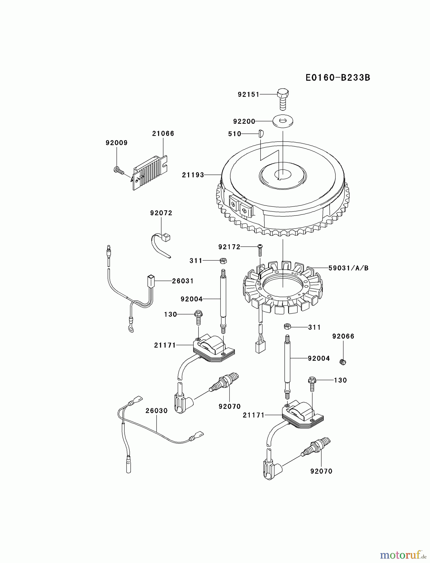 Kawasaki Motoren Motoren Vertikal FA210V - AS02 bis FH641V - DS24 FH580V-DS24 - Kawasaki FH580V 4-Stroke Engine ELECTRIC-EQUIPMENT