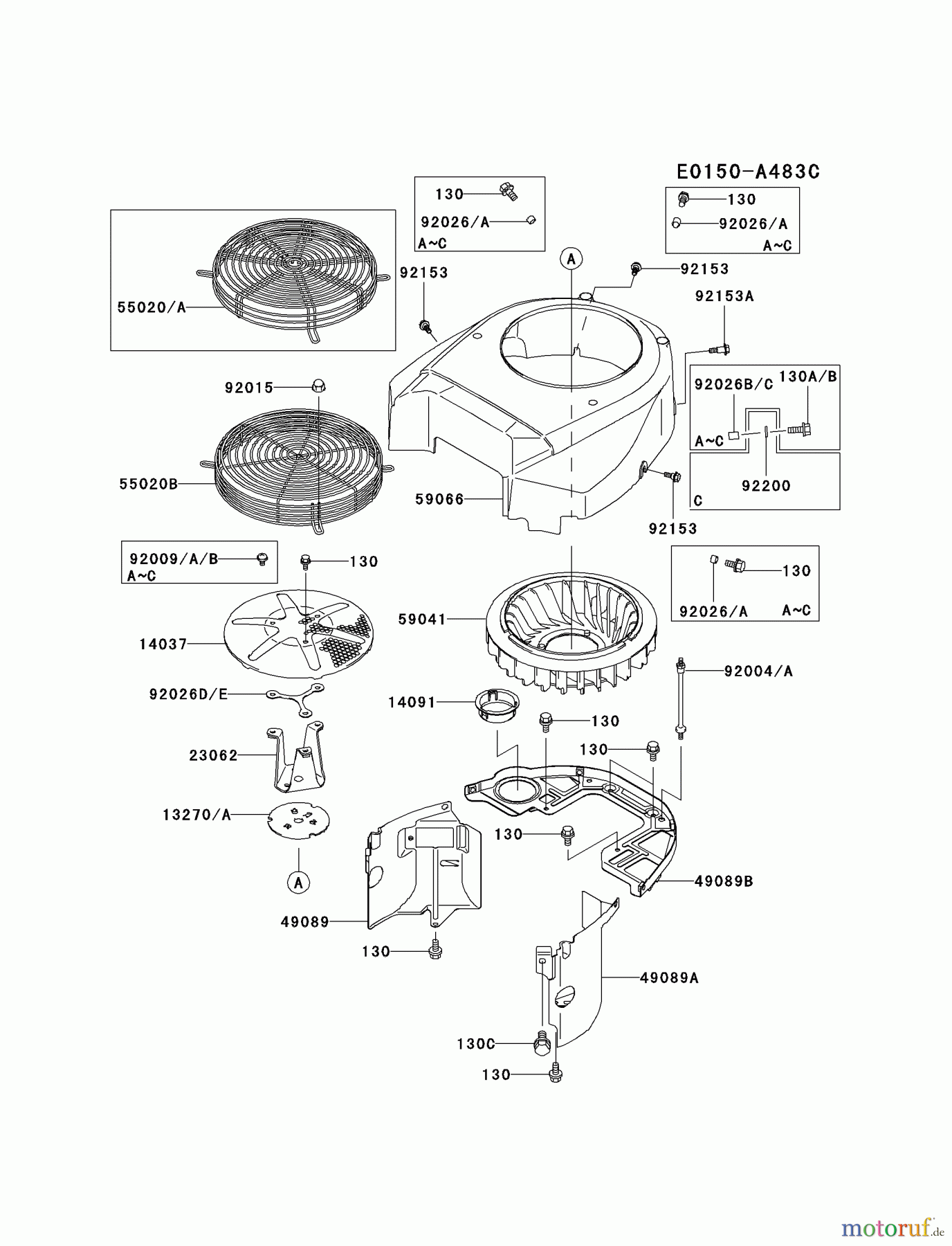 Kawasaki Motoren Motoren Vertikal FA210V - AS02 bis FH641V - DS24 FH601V-AS08 - Kawasaki FH601V 4-Stroke Engine COOLING-EQUIPMENT