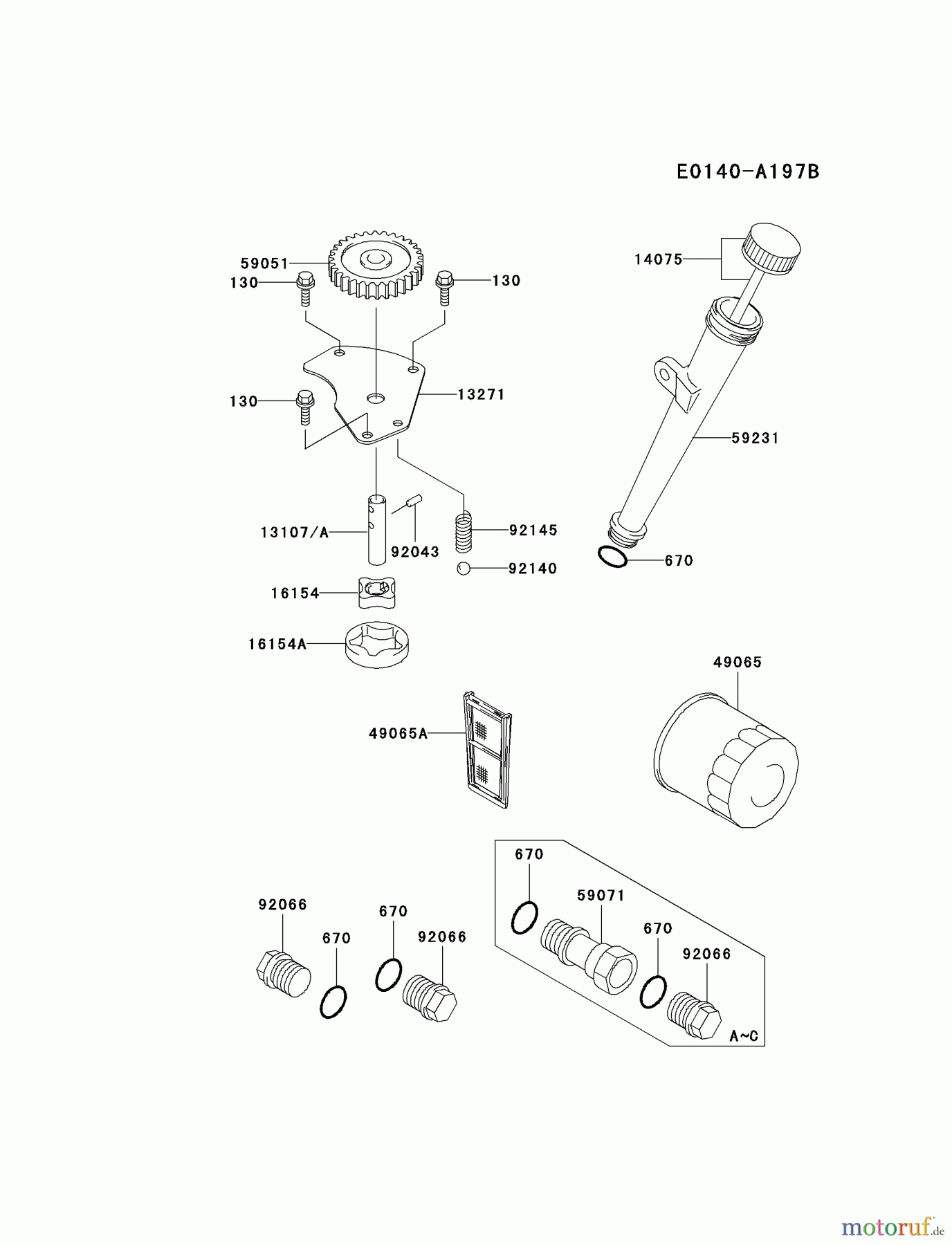 Kawasaki Motoren Motoren Vertikal FA210V - AS02 bis FH641V - DS24 FH601V-DS11 - Kawasaki FH601V 4-Stroke Engine LUBRICATION-EQUIPMENT