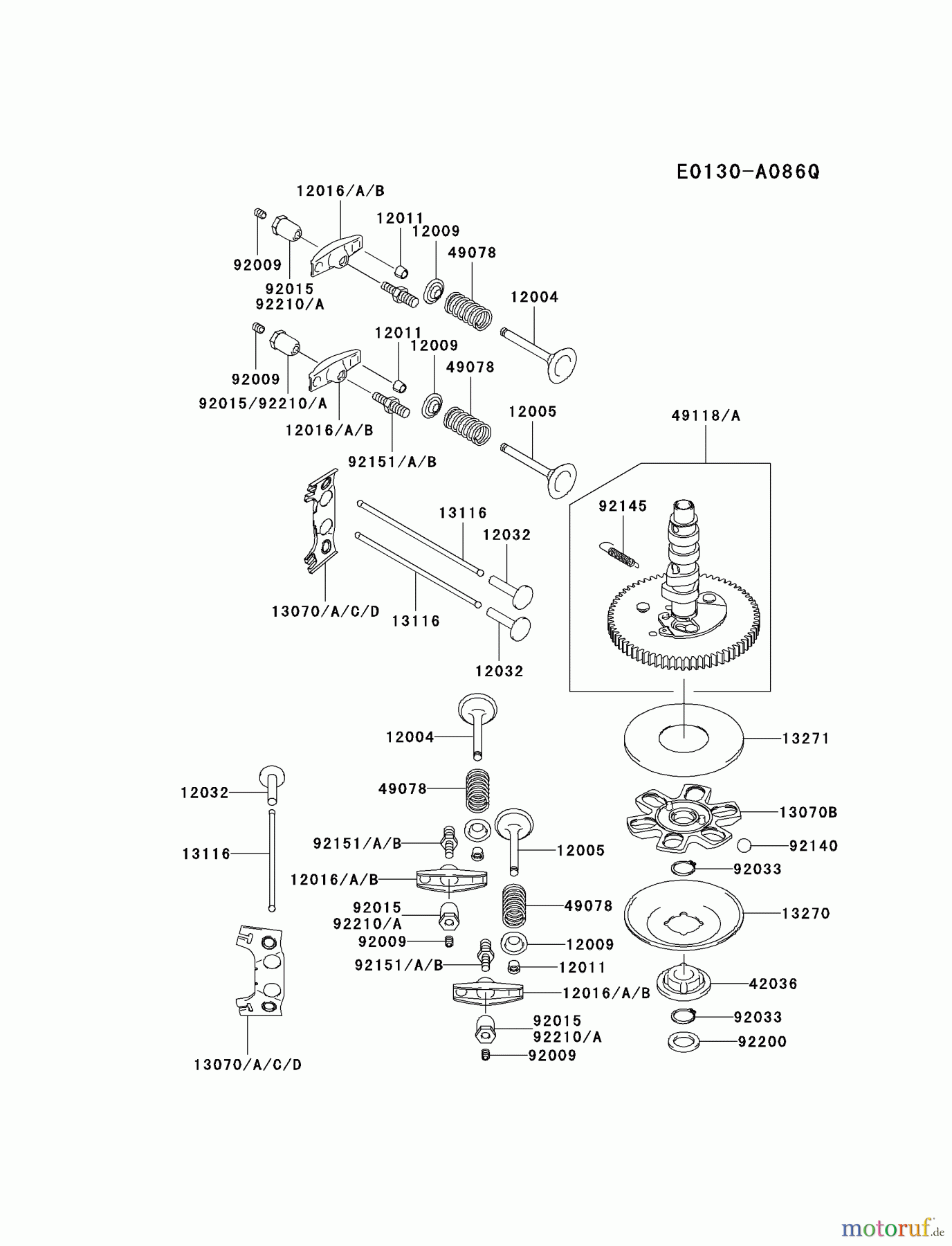 Kawasaki Motoren Motoren Vertikal FA210V - AS02 bis FH641V - DS24 FH601V-CS11 - Kawasaki FH601V 4-Stroke Engine VALVE/CAMSHAFT