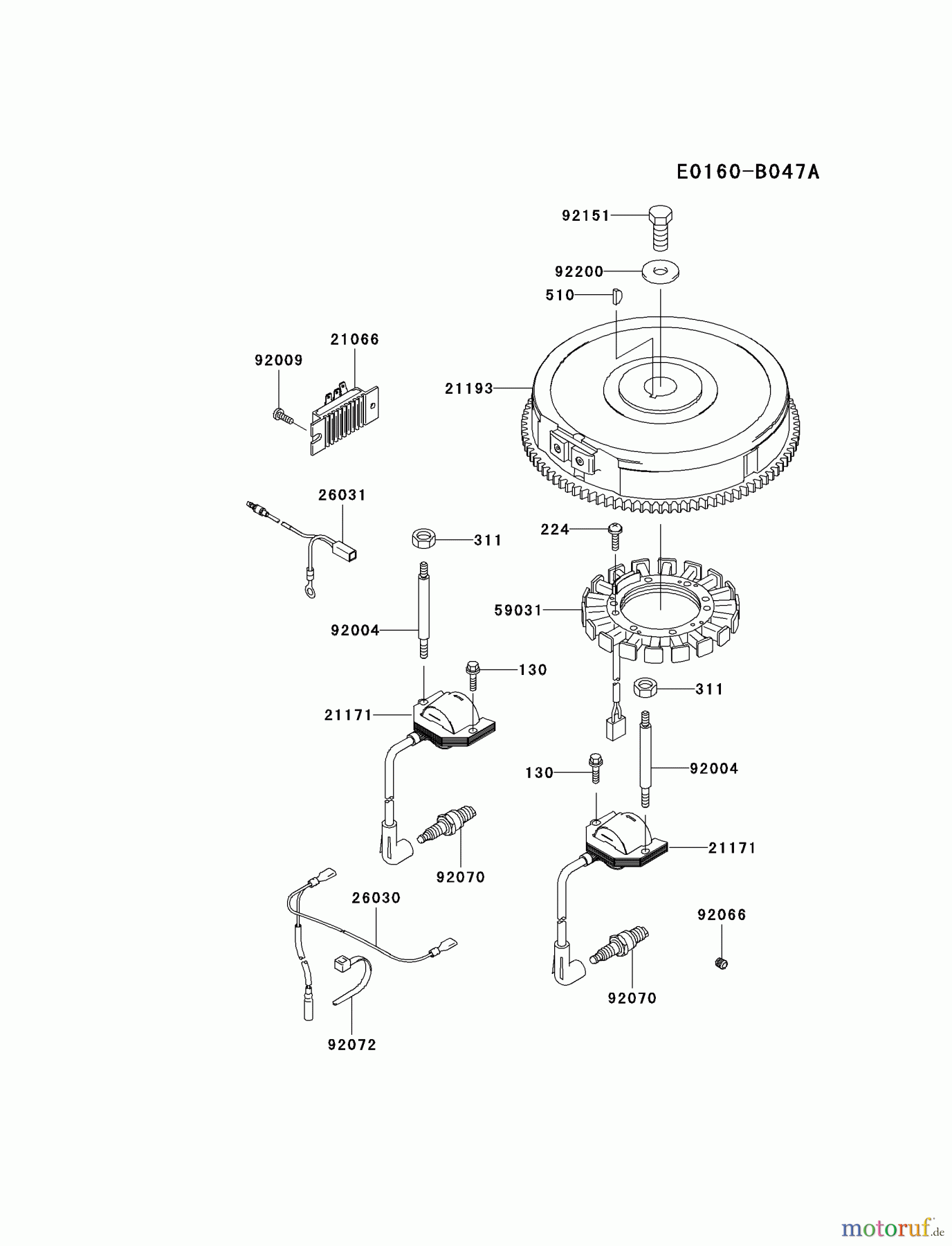 Kawasaki Motoren Motoren Vertikal FA210V - AS02 bis FH641V - DS24 FH601V-DS18 - Kawasaki FH601V 4-Stroke Engine ELECTRIC-EQUIPMENT