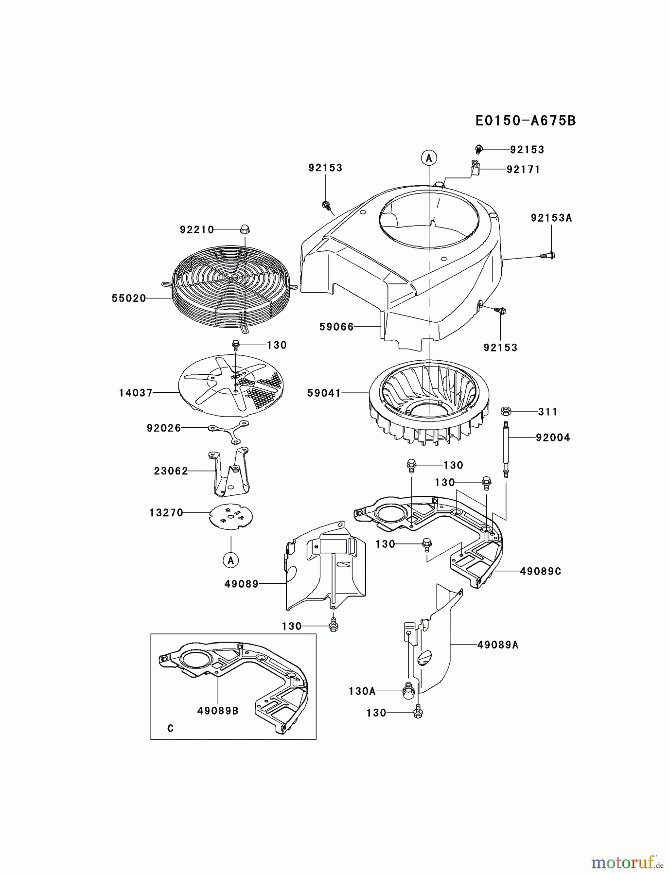 Kawasaki Motoren Motoren Vertikal FA210V - AS02 bis FH641V - DS24 FH601V-CS19 - Kawasaki FH601V 4-Stroke Engine COOLING-EQUIPMENT