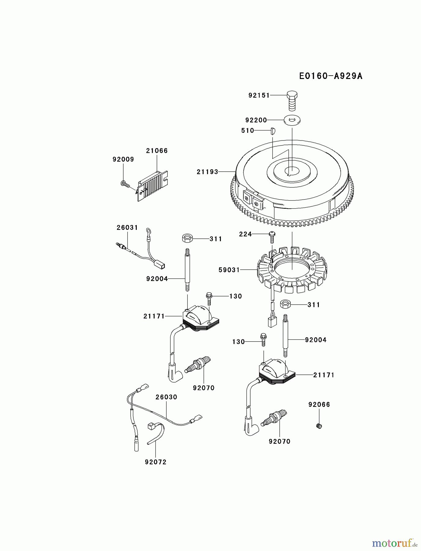 Kawasaki Motoren Motoren Vertikal FH641V - DS25 bis FS481V - BS13 FH680V-CS26 - Kawasaki FH680V 4-Stroke Engine ELECTRIC-EQUIPMENT
