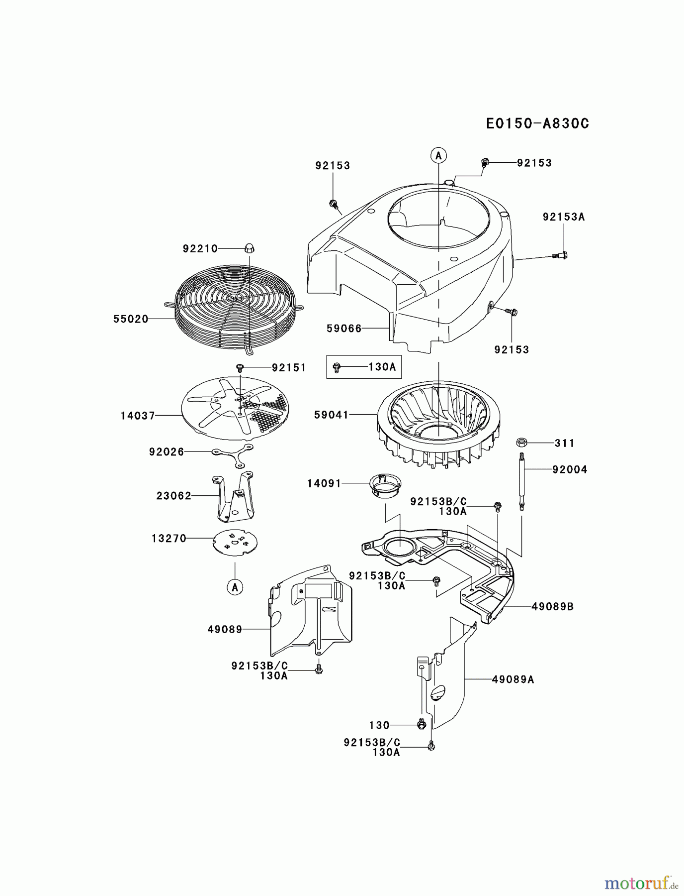 Kawasaki Motoren Motoren Vertikal FA210V - AS02 bis FH641V - DS24 FH601V-DS26 - Kawasaki FH601V 4-Stroke Engine COOLING-EQUIPMENT