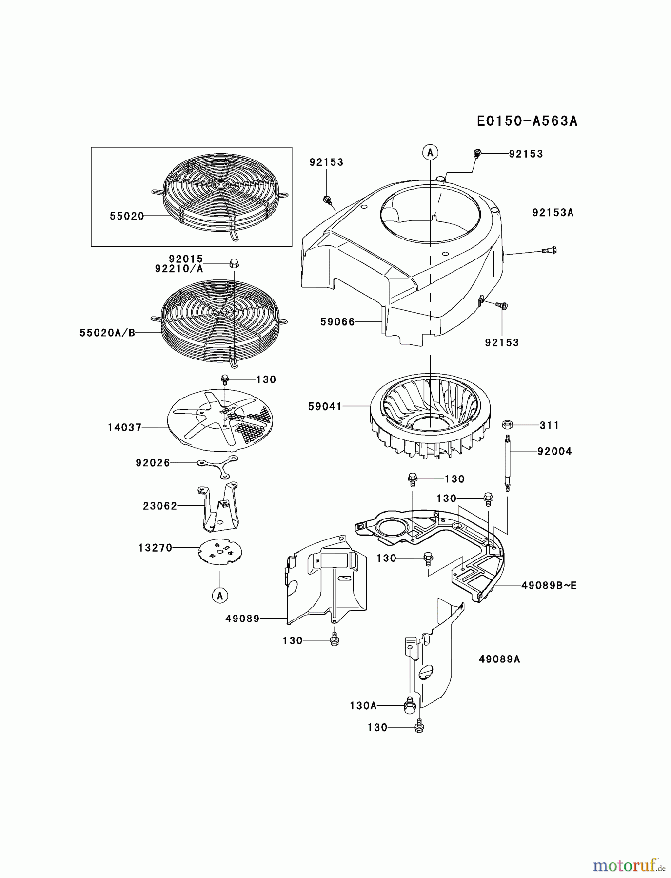 Kawasaki Motoren Motoren Vertikal FA210V - AS02 bis FH641V - DS24 FH601V-FS11 - Kawasaki FH601V 4-Stroke Engine COOLING-EQUIPMENT
