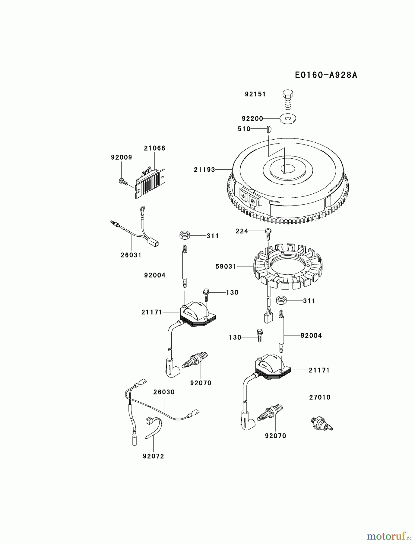 Kawasaki Motoren Motoren Vertikal FA210V - AS02 bis FH641V - DS24 FH601V-GS06 - Kawasaki FH601V 4-Stroke Engine ELECTRIC-EQUIPMENT
